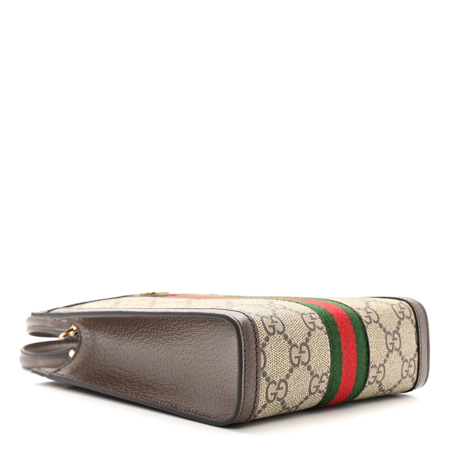 GG Supreme Monogram Textured Dollar Calfskin Web Super Mini Ophidia Mini Tote Bag Beige Ebony New Acero