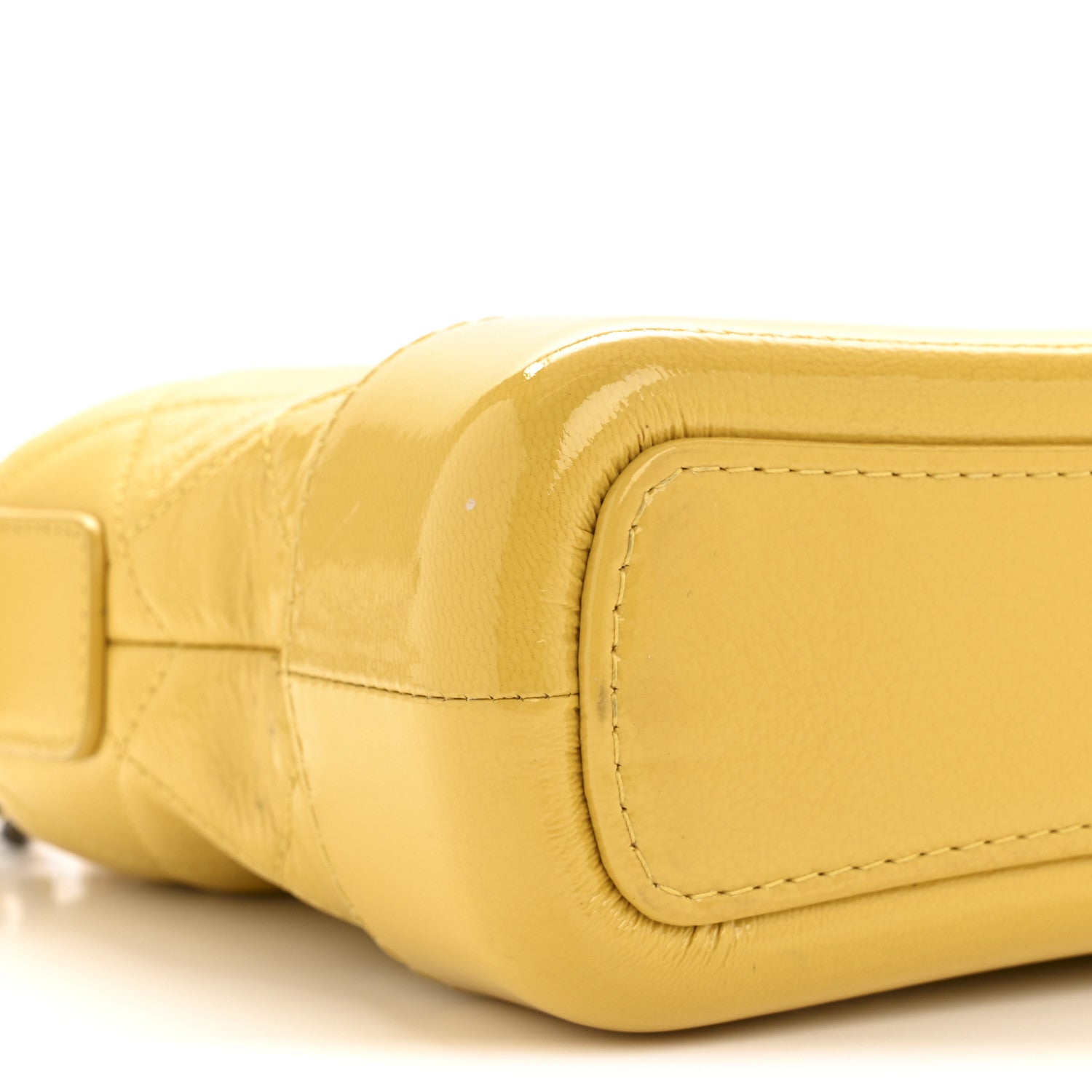 Patent Goatskin Quilted Small Gabrielle Hobo Yellow