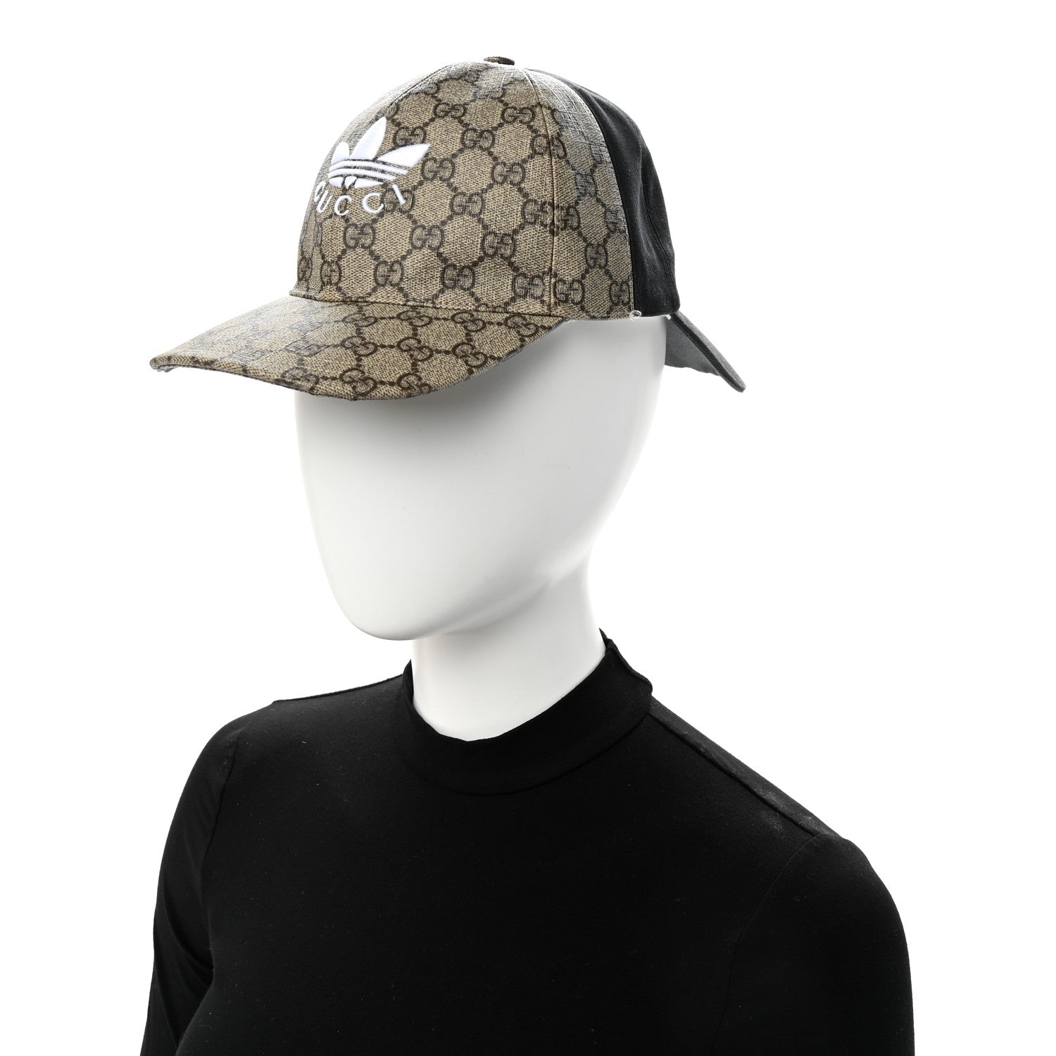 X ADIDAS GG Supreme Monogram Double Sided Baseball Hat M Beige Ebony Black