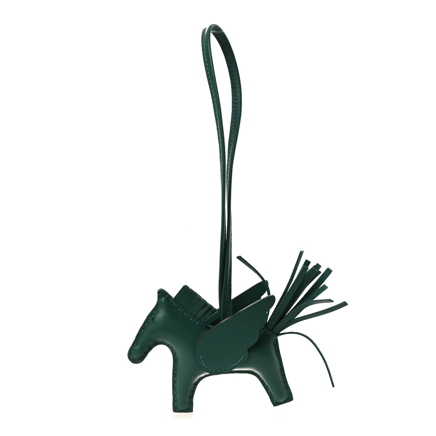 Milo Lambskin Grigri Rodeo Pegase Horse Bag Charm PM Vert Moyen