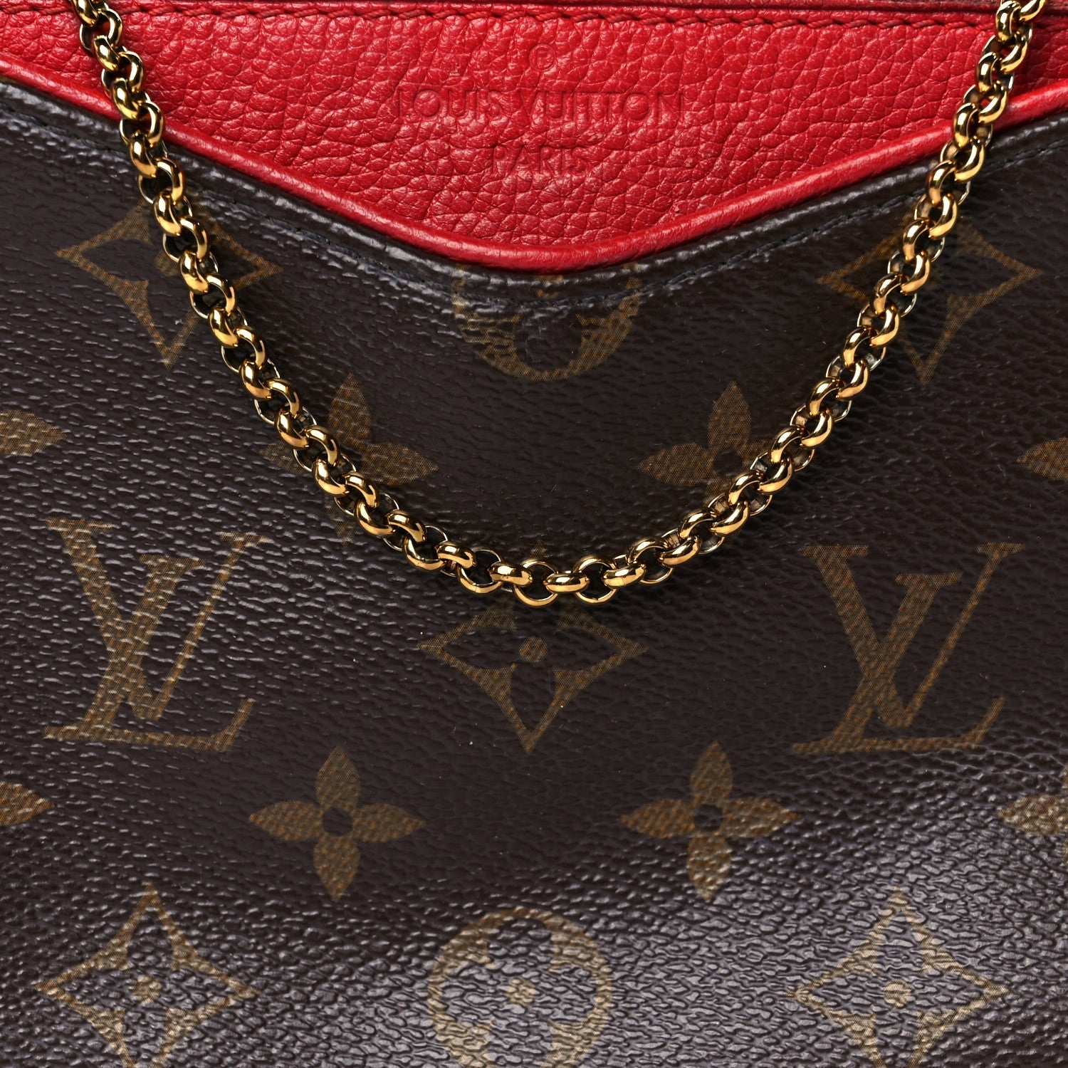 Monogram Pallas Clutch Cherry
