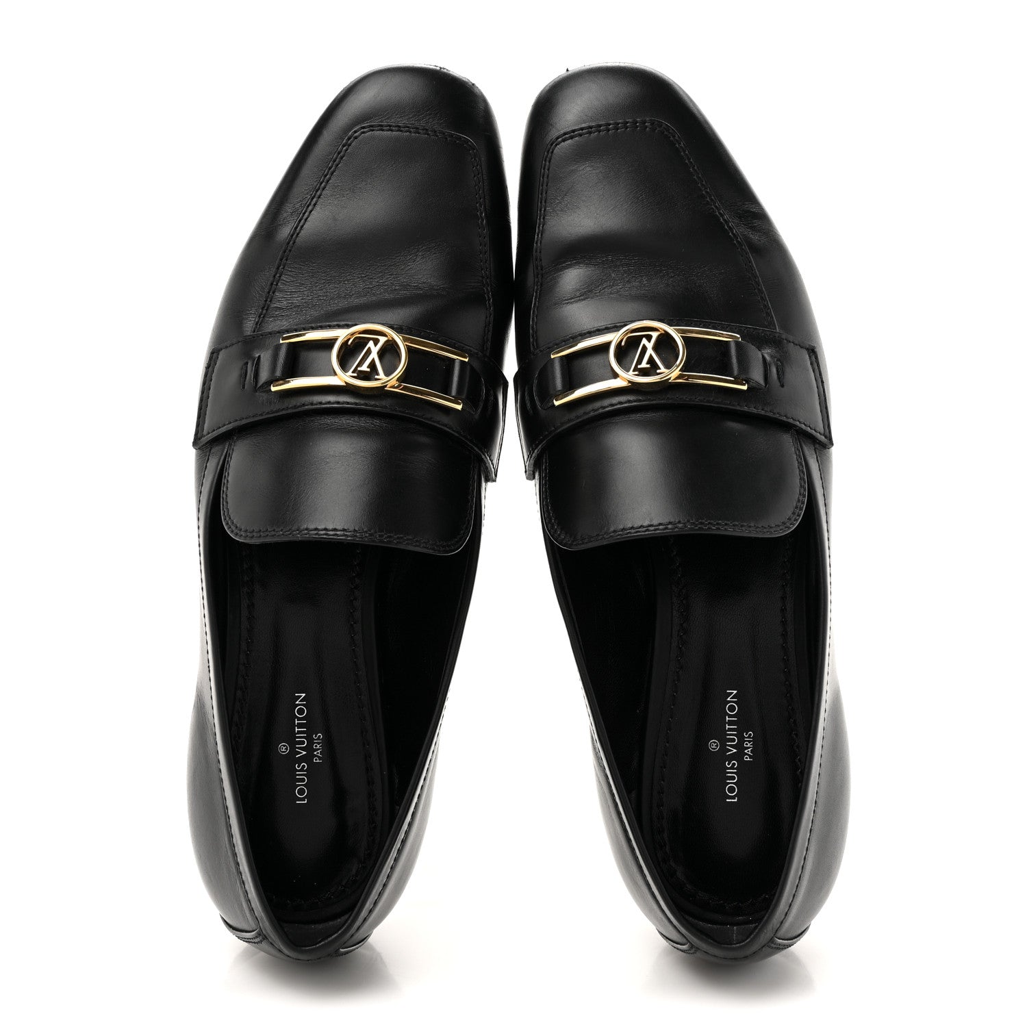Calfskin Upper Case Flat Loafer 38 Black