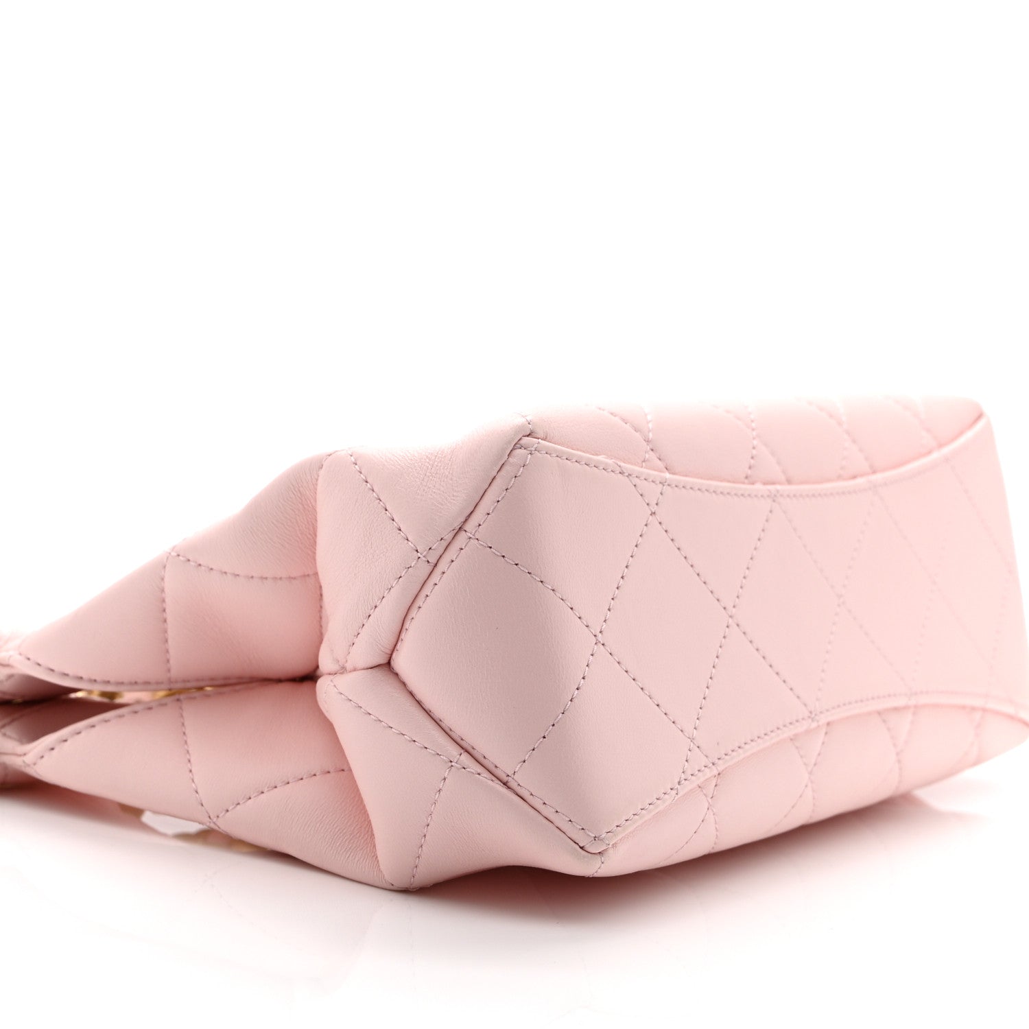 Shiny Lambskin Small Shopping Bag Light Pink