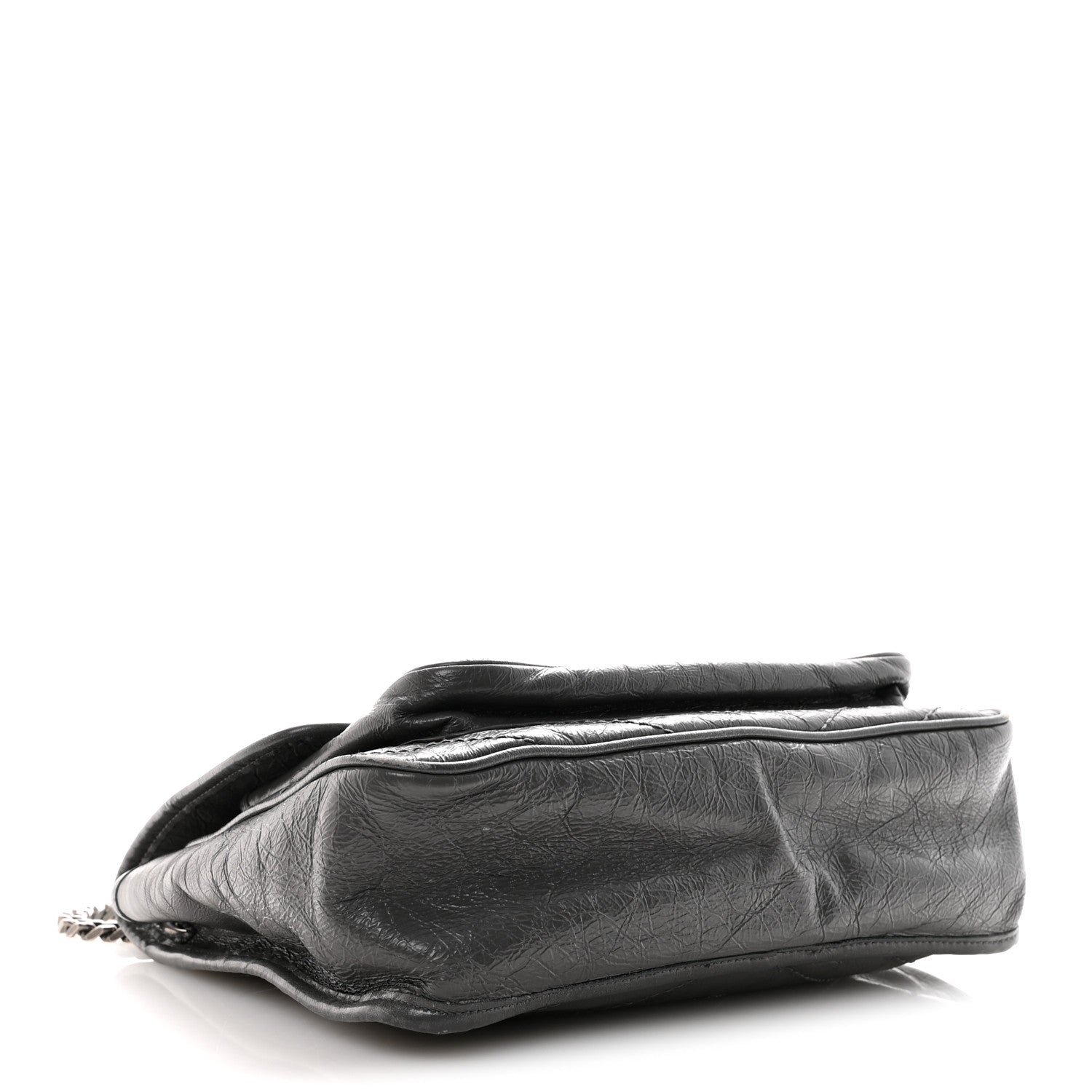 Crinkled Calfskin Matelasse Monogram Medium Niki Chain Satchel Fog