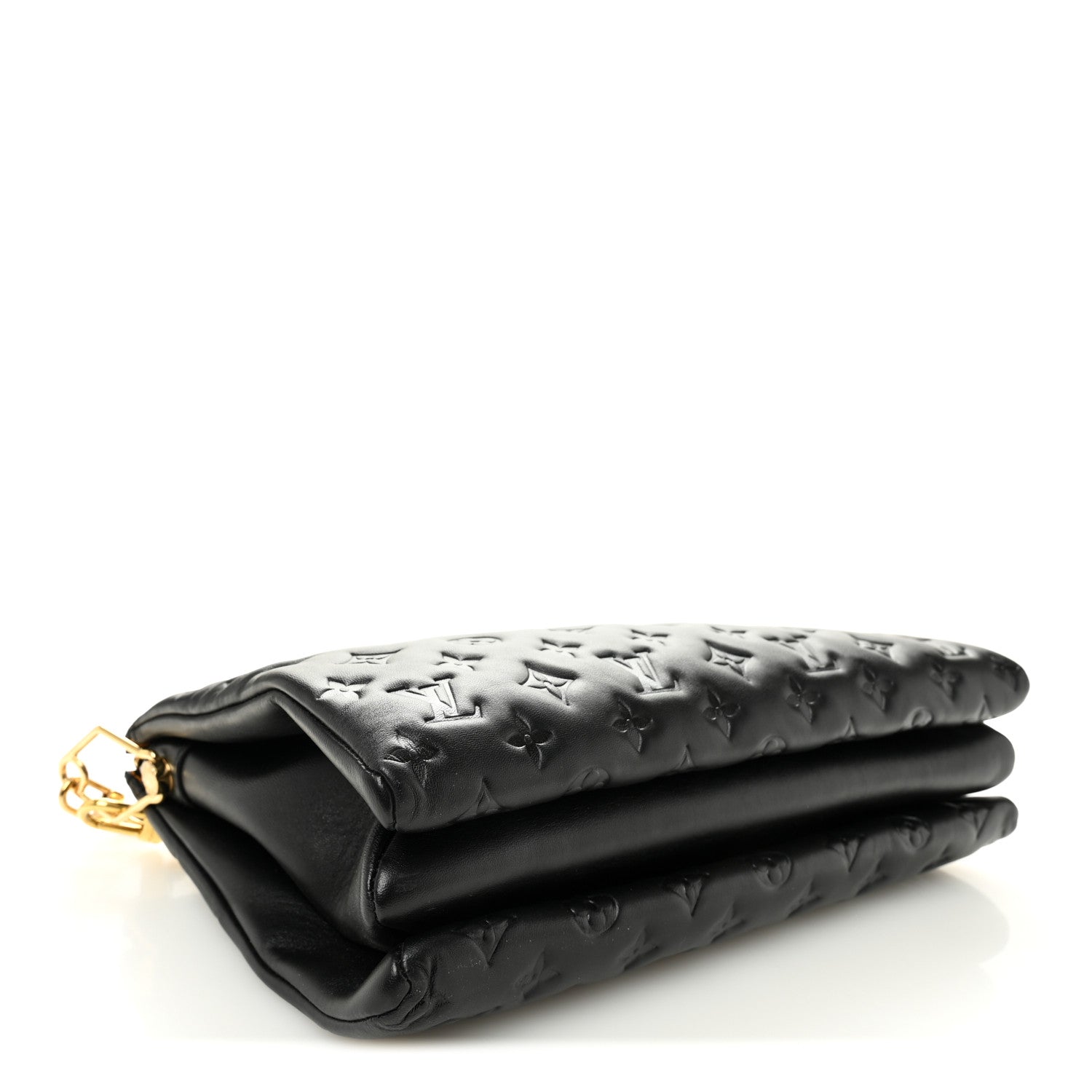 Lambskin Embossed Monogram Coussin MM Black
