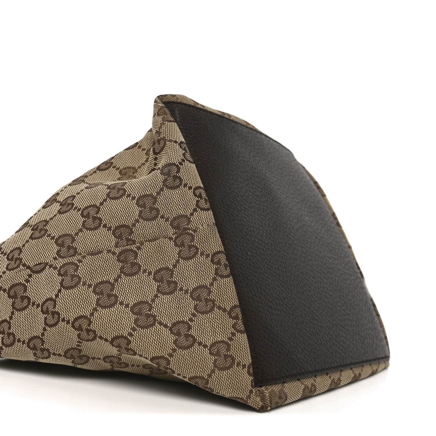 GG Monogram Small Web Handle Bucket Tote Dark Brown