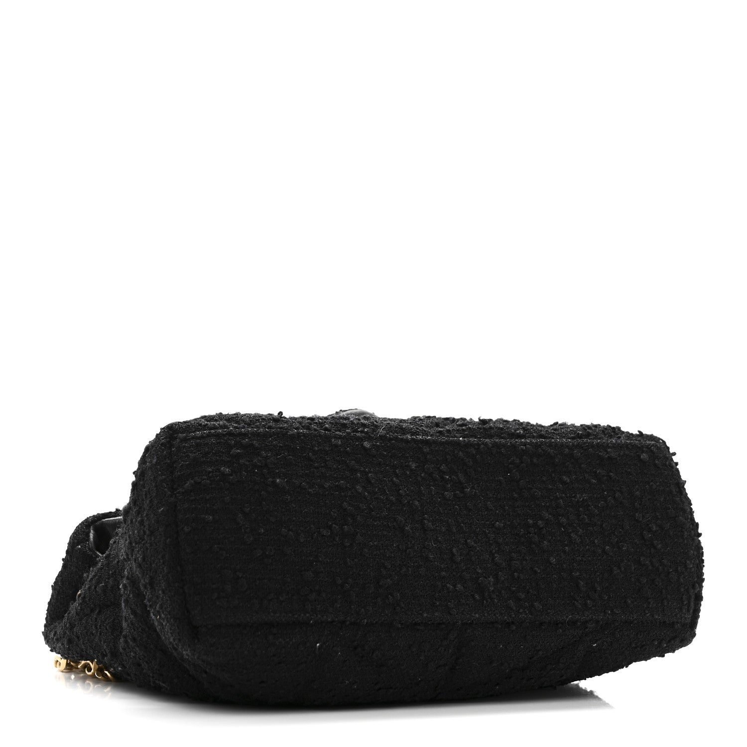 Boucle Tweed Quilted Small Loulou Puffer Monogram Chain Satchel Black