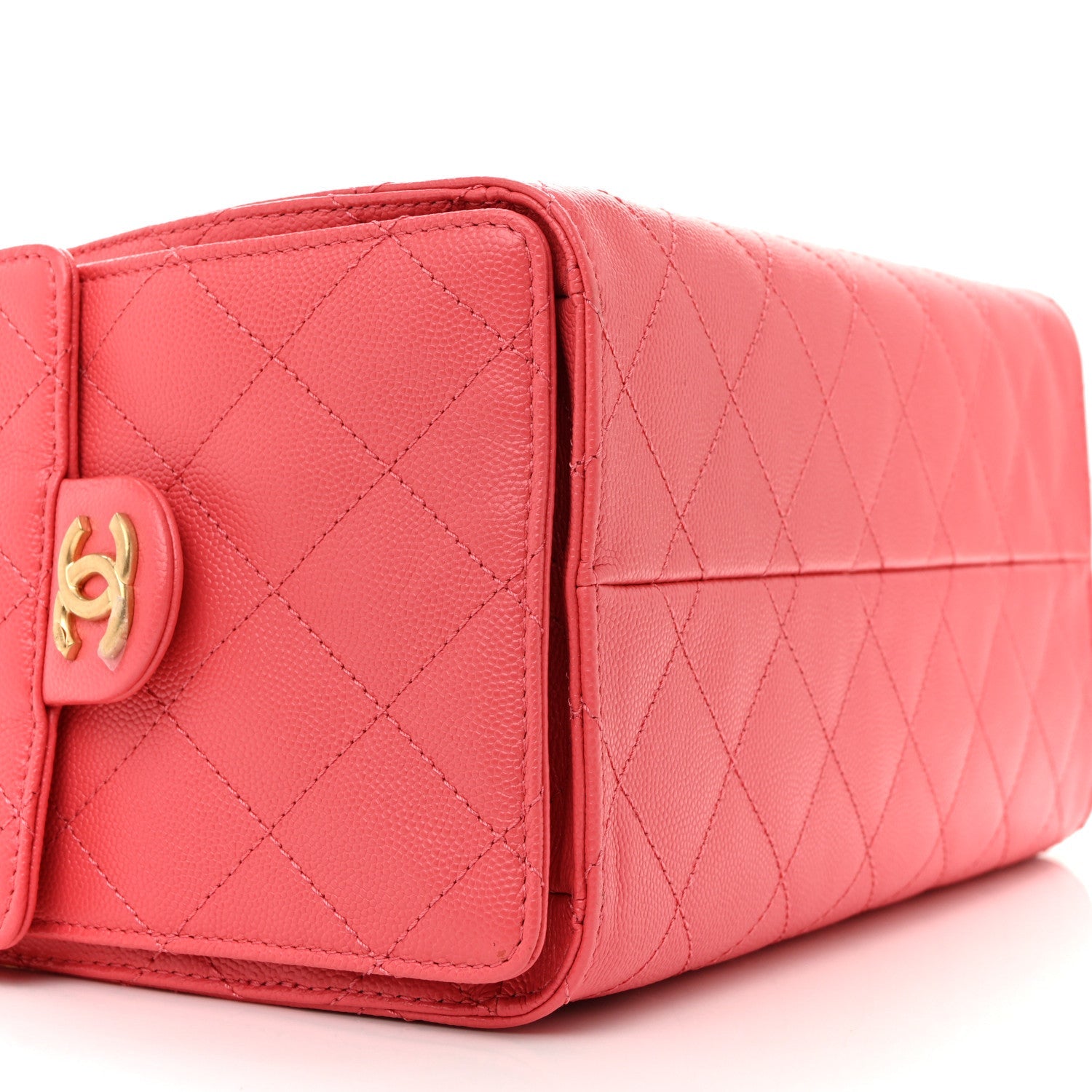 Caviar Quilted Small Chanel 25 Handbag Coral