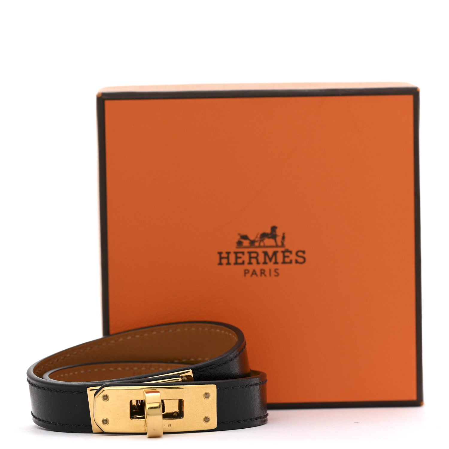 Box Kelly Double Tour Bracelet M Black