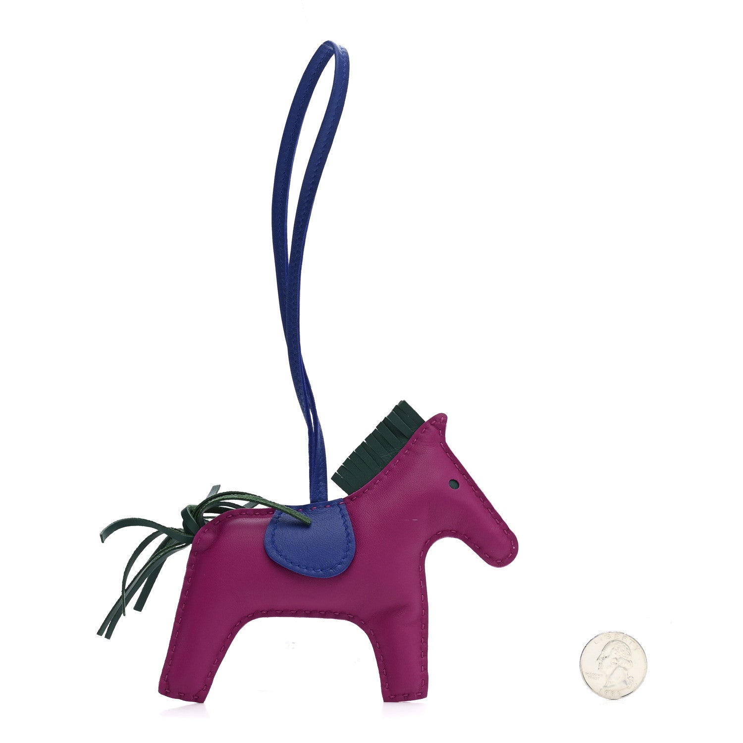 Milo Lambskin Grigri Rodeo Horse Bag Charm MM Rose Pourpre Bleu Electrique Malachite