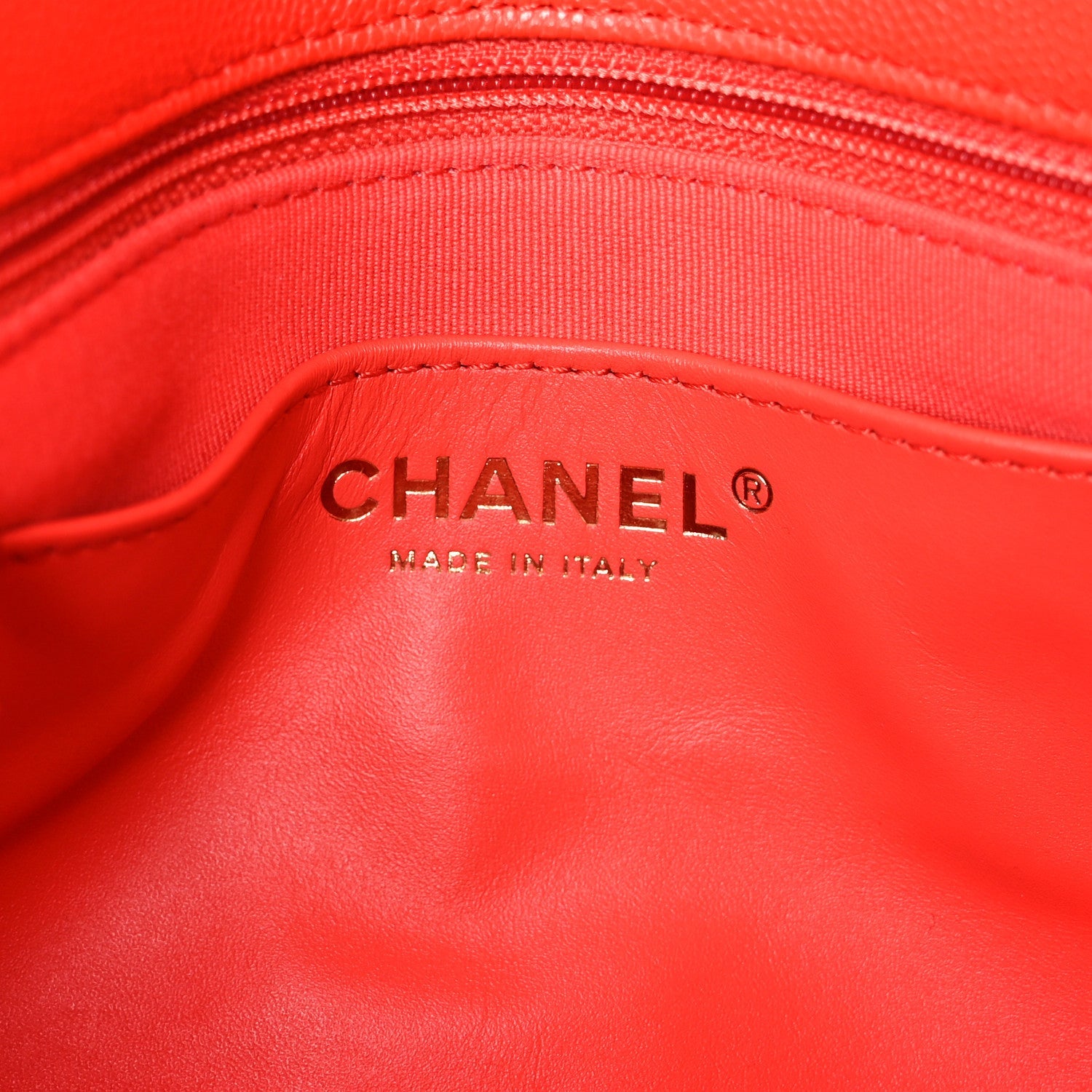 Caviar Quilted CC Melody Single Flap Orange