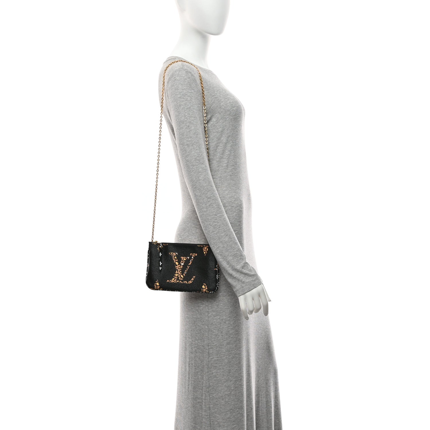 Monogram Giant Jungle Pochette Double Zip Black