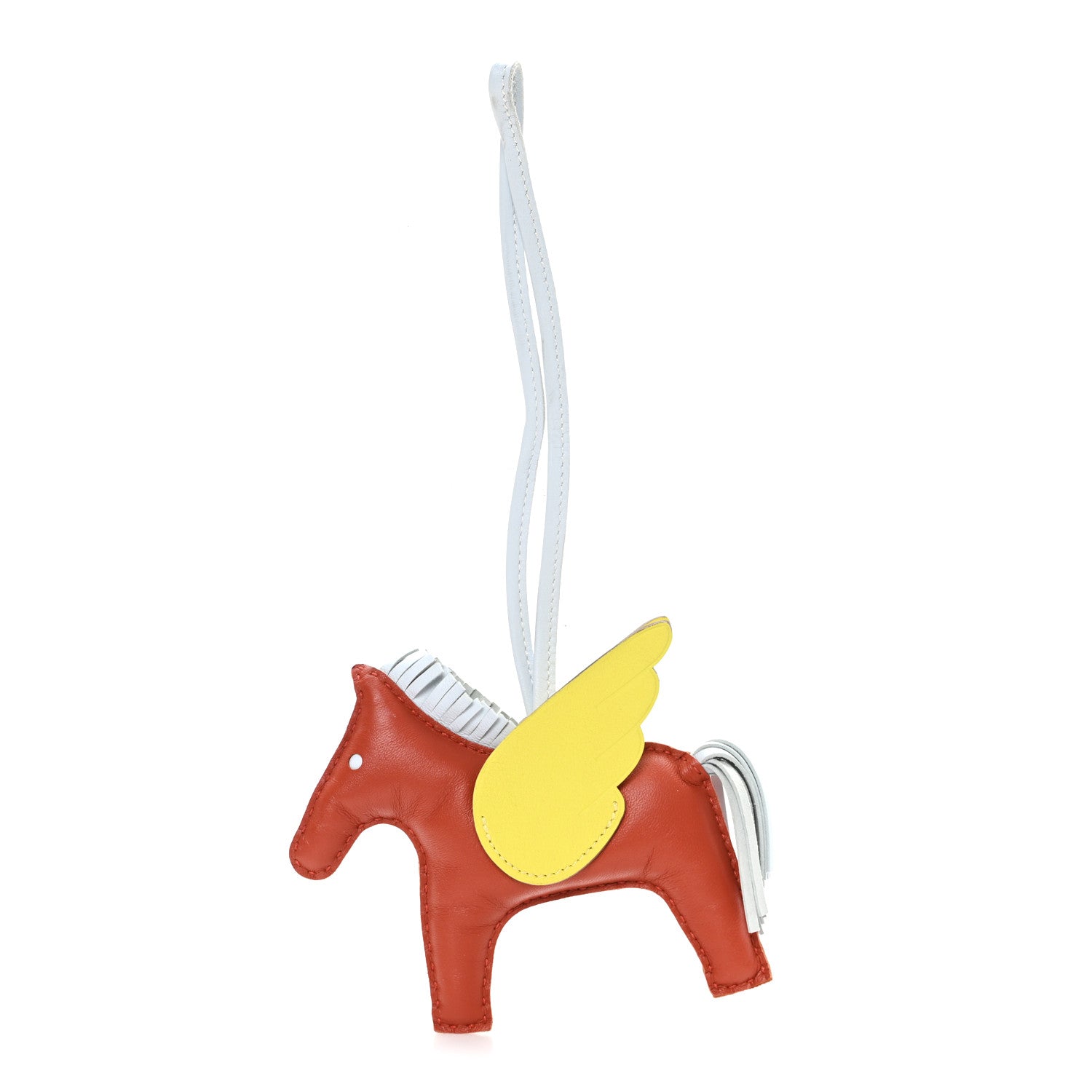 Milo Lambskin Grigri Rodeo Pegase Horse Bag Charm MM Cornaline