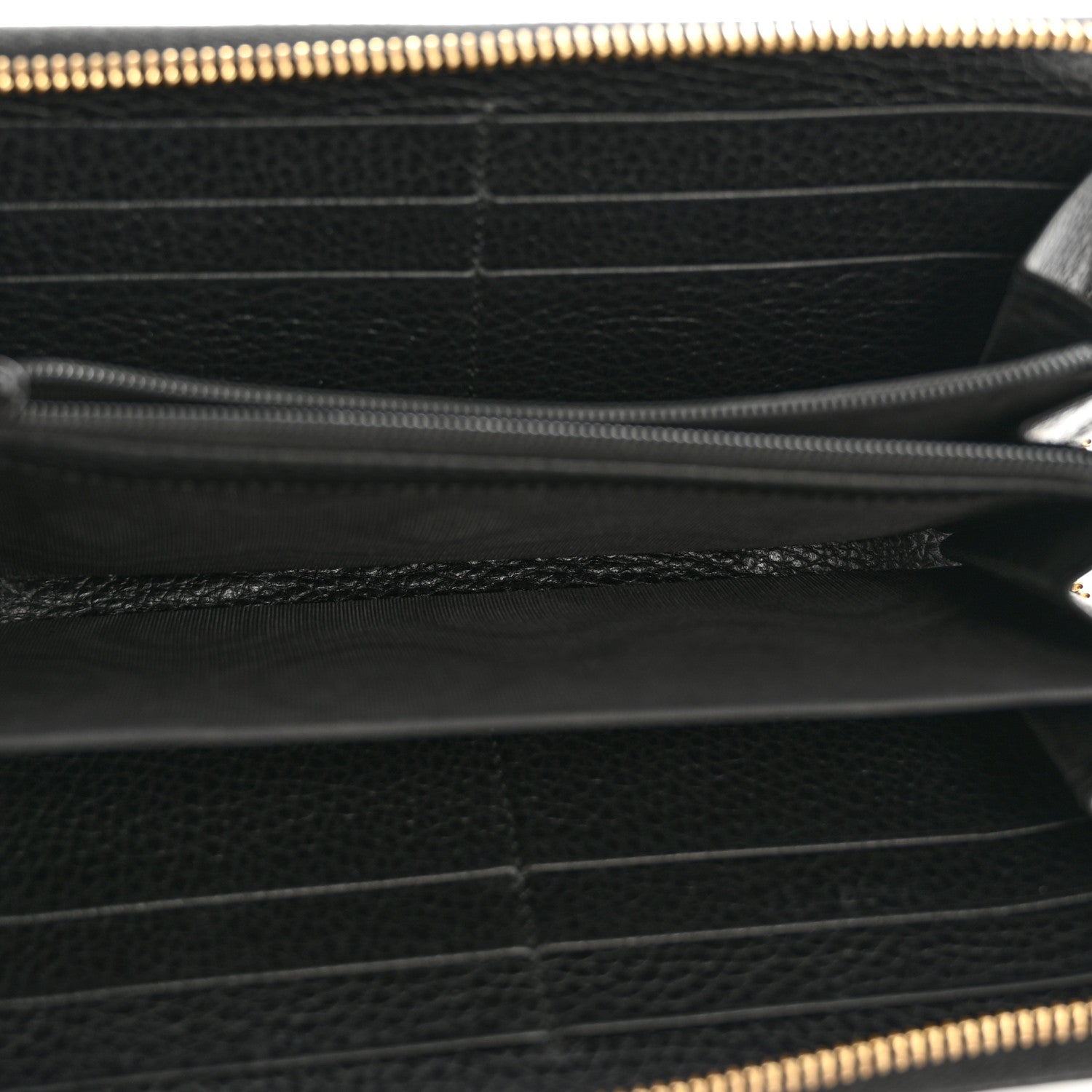 Dollar Calfskin GG Marmont Zip Around Wallet Black