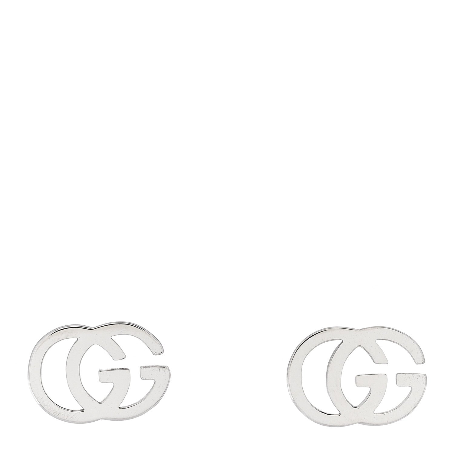 18K White Gold Running G Stud Earrings