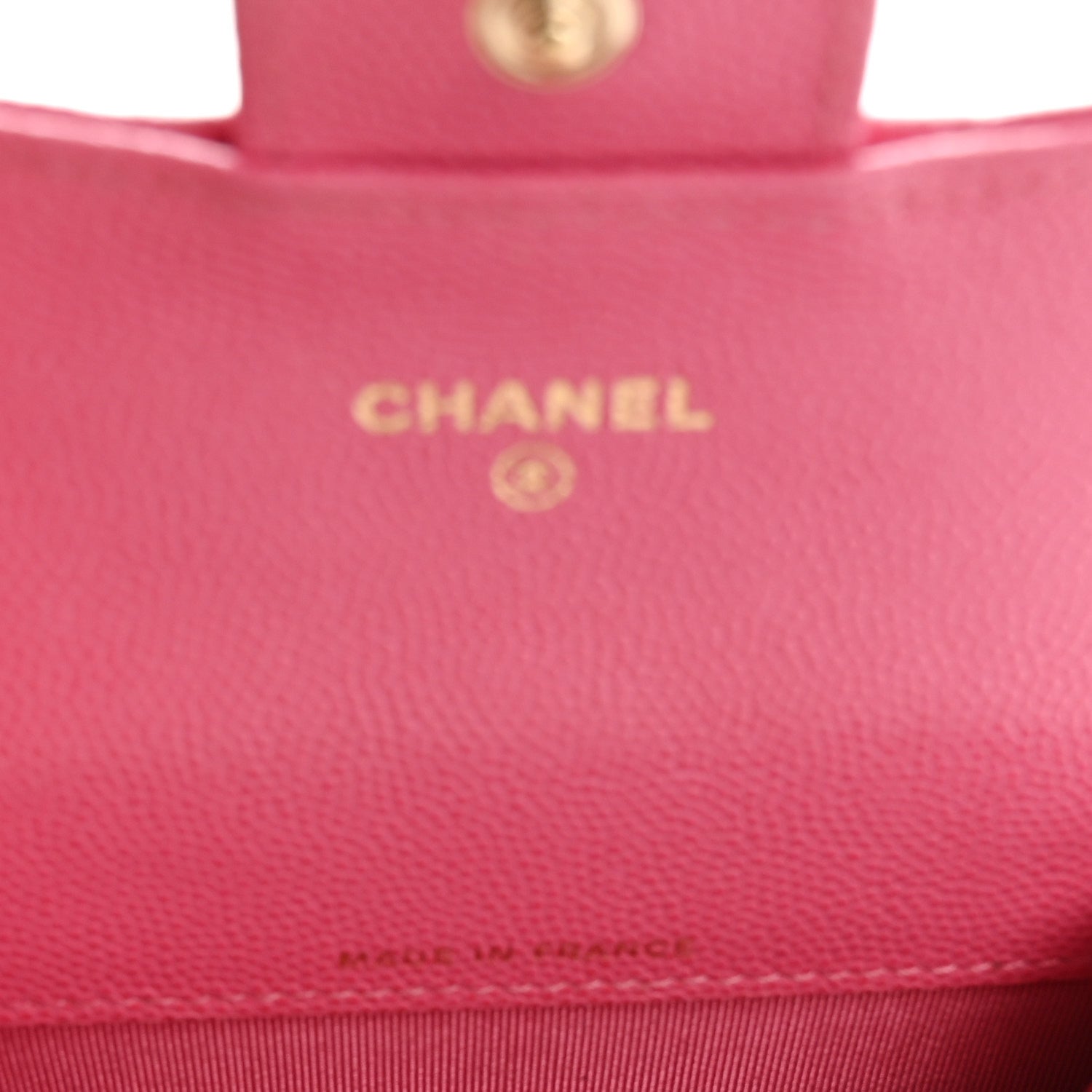 Caviar Quilted Flap Card Holder Wallet Pink
