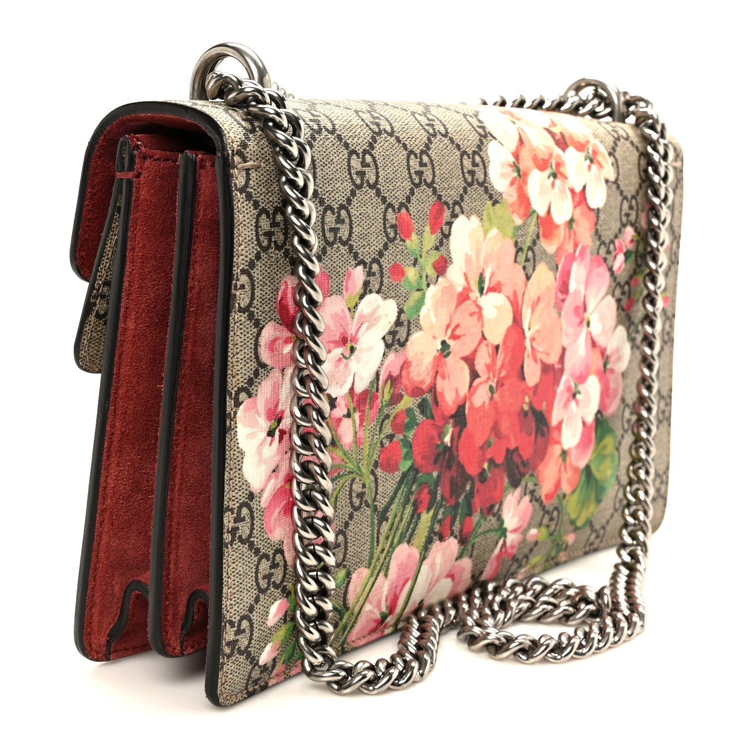 GG Supreme Monogram Blooms Small Dionysus Shoulder Bag Beige Multicolor Dry Rose