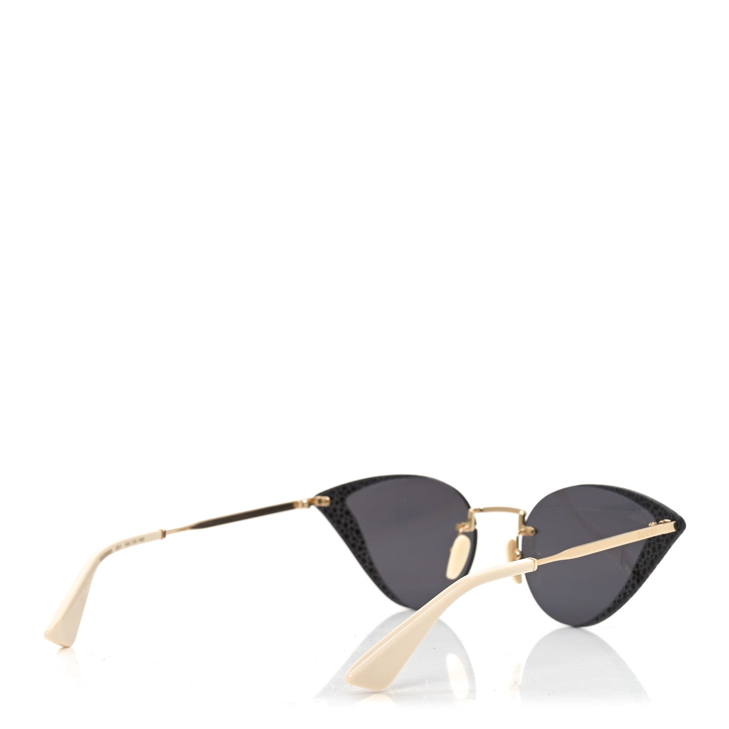 Metal Crystal Geometrical Frame Sunglasses GG0898S Silver Gold