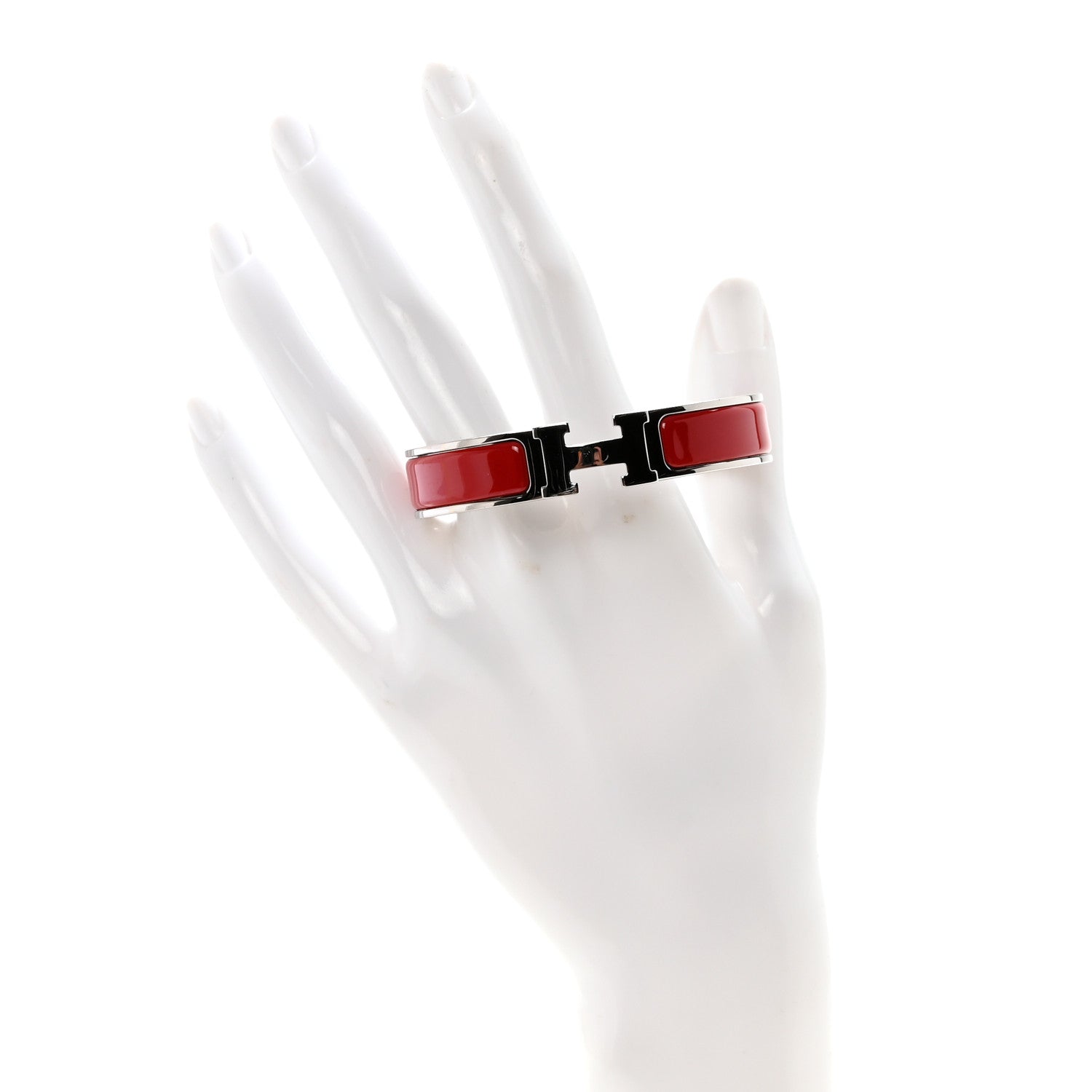 Enamel Narrow Clic Clac H Bracelet PM Rouge Amarante