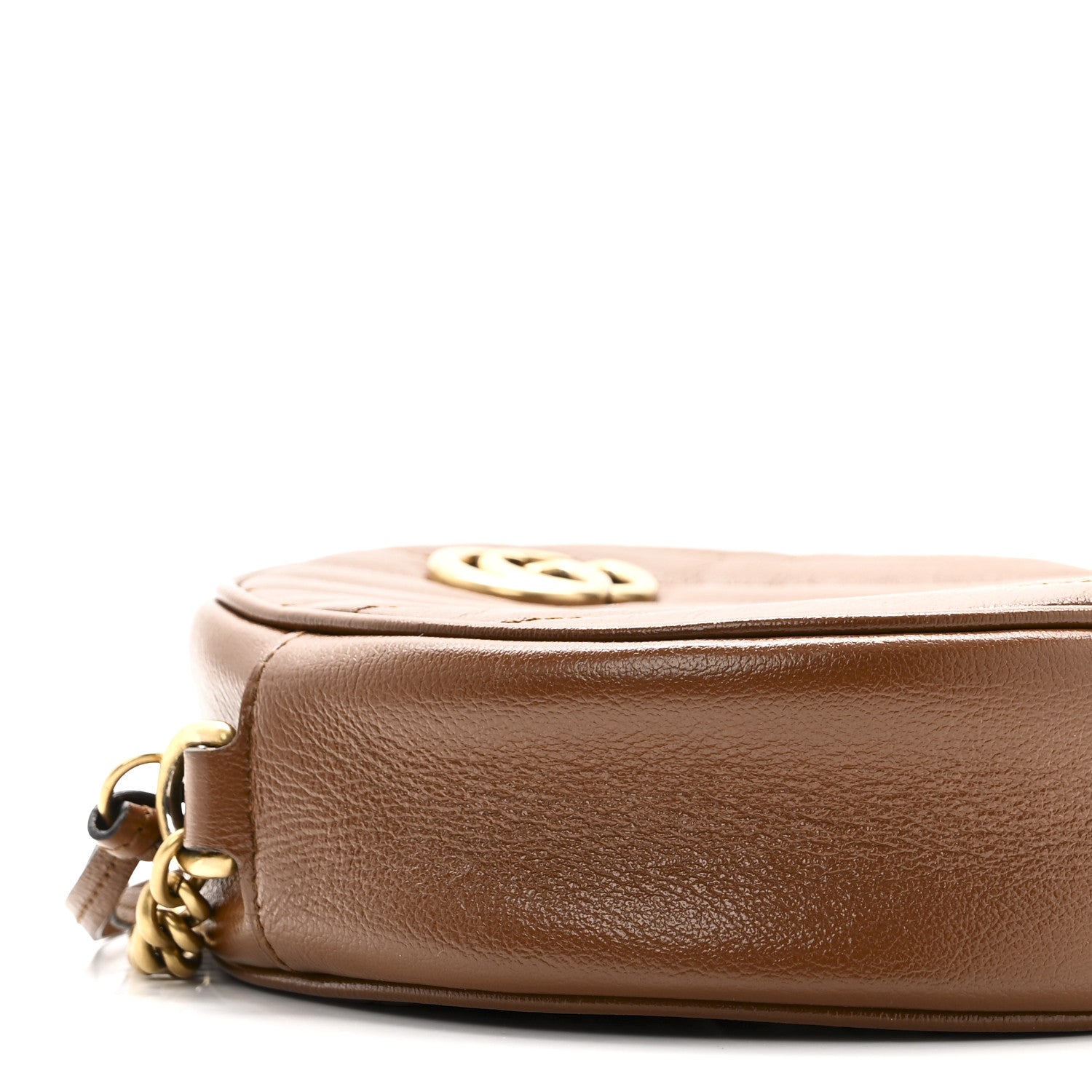 Azalea Calfskin Matelasse Diagonal Mini GG Marmont Round Shoulder Bag Cuir