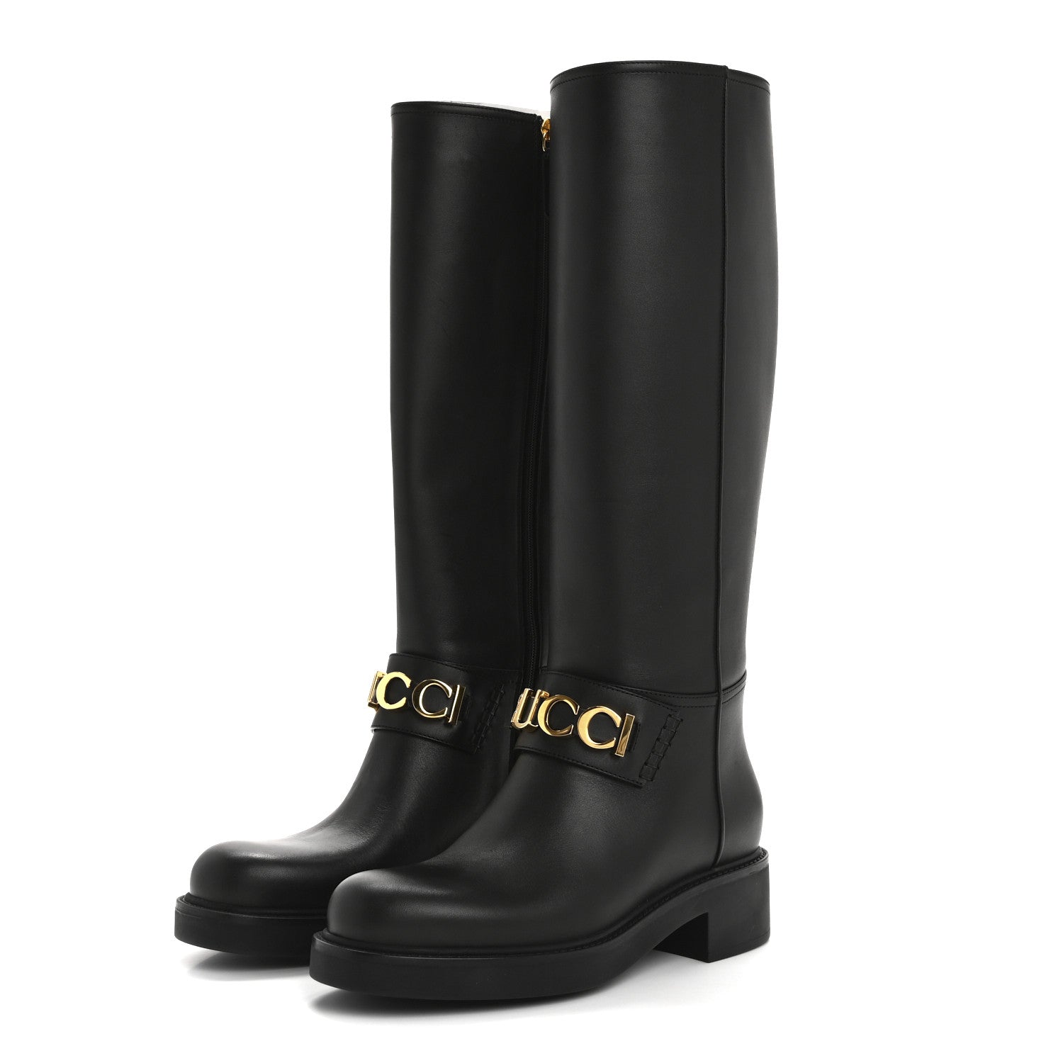 Calfskin Over The Knee Boots 37 Black