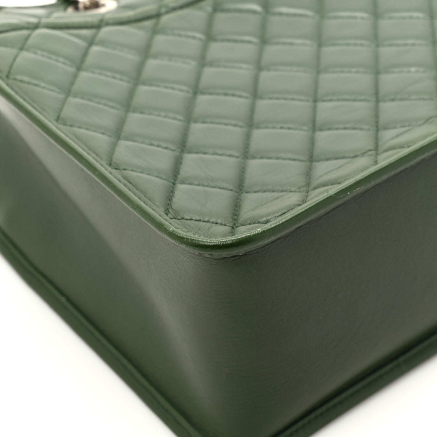 Aged Calfskin Quilted Large Working Vibe Camera Case Khaki