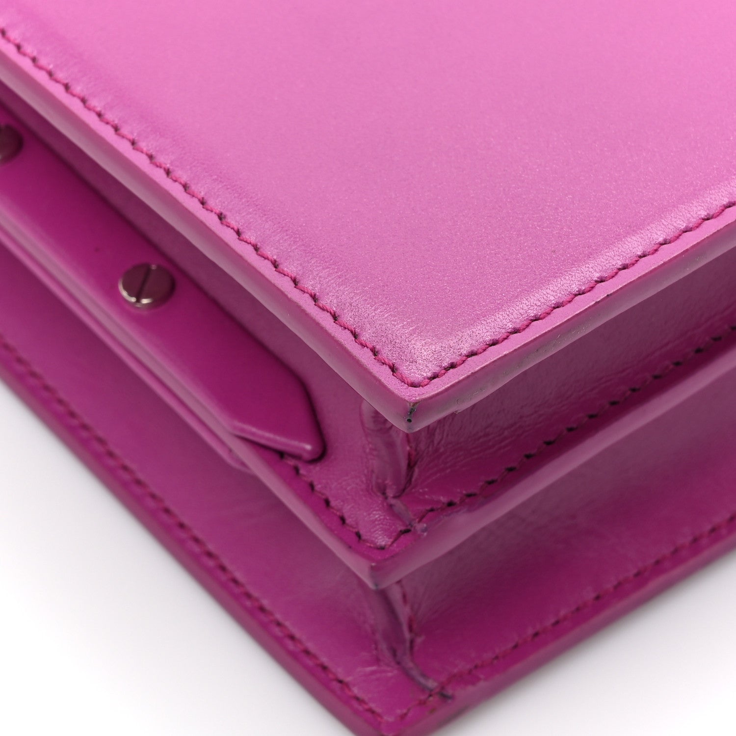 Smooth Calfskin Monogram Cassandra Clasp Bag Electric Fuchsia