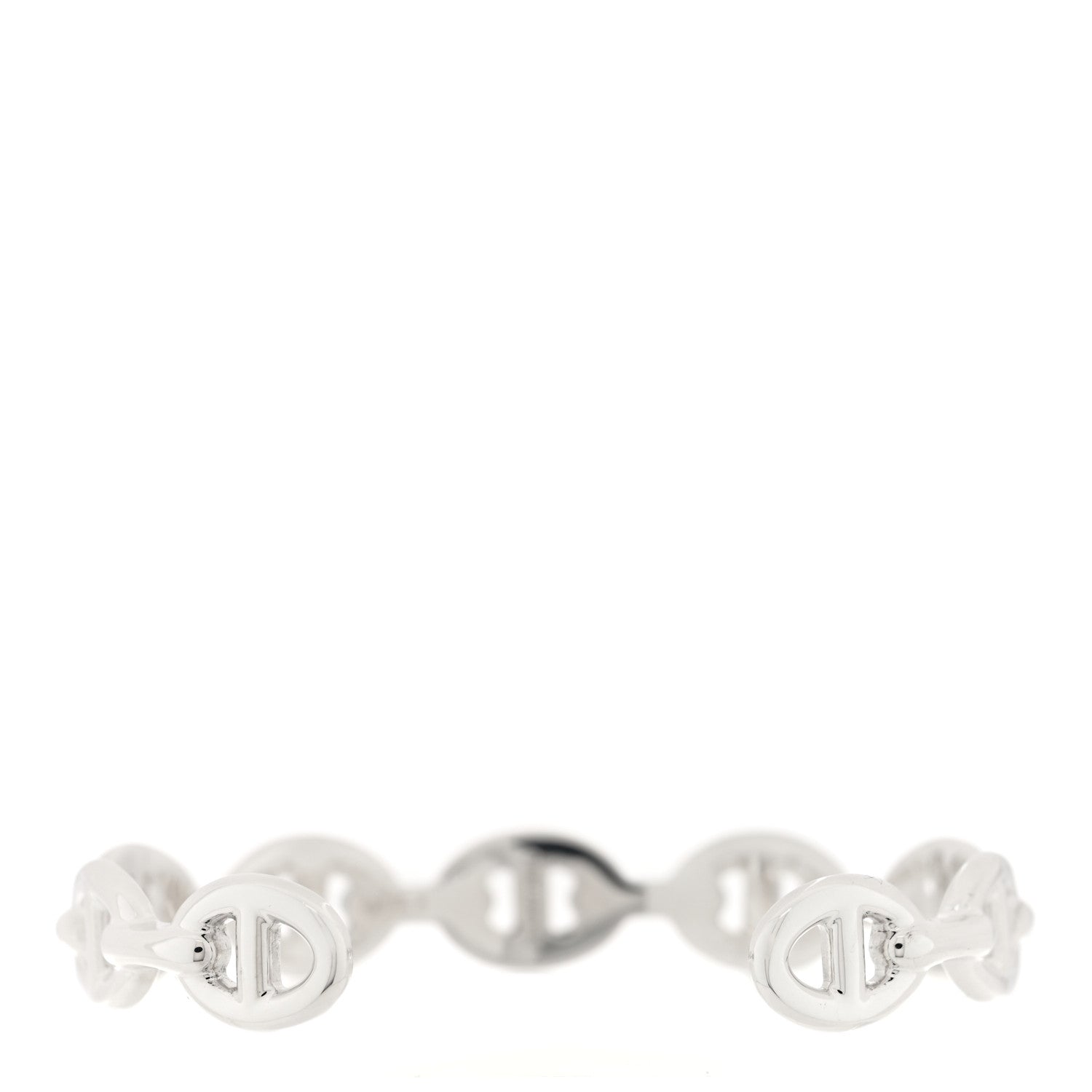 Sterling Silver MM Chaine d'Ancre Enchainee Cuff Bracelet SH