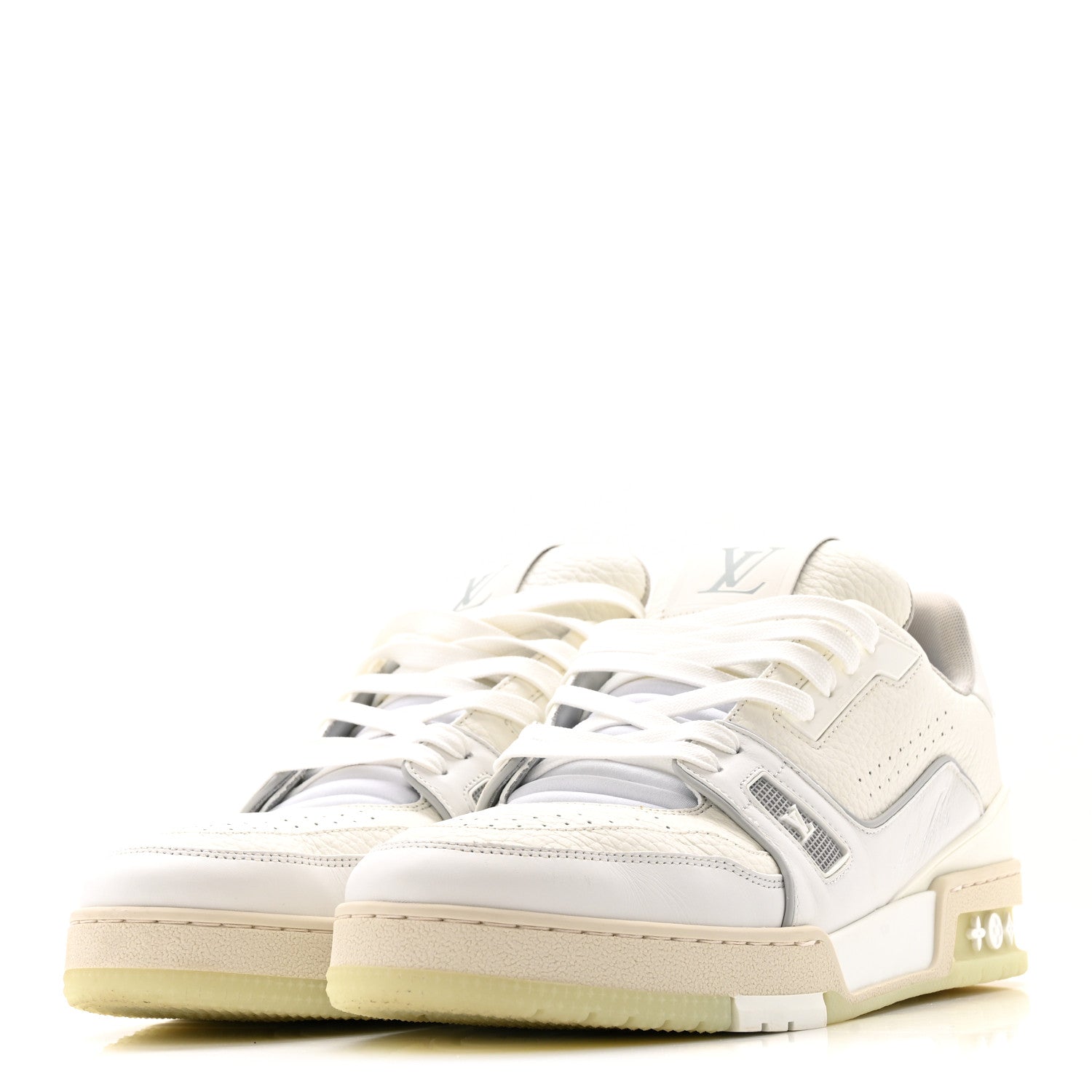 Calfskin Mens LV Trainer Sneakers 8.5 White