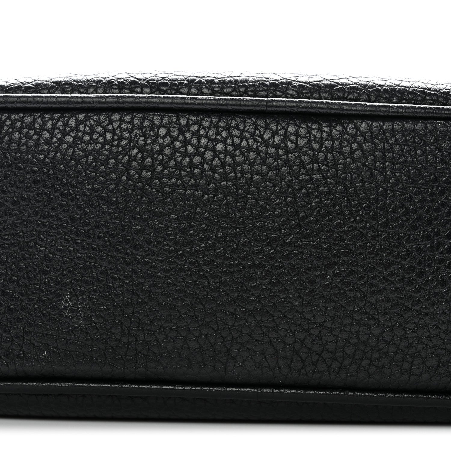 Pebbled Calfskin Small Soho Disco Bag Black