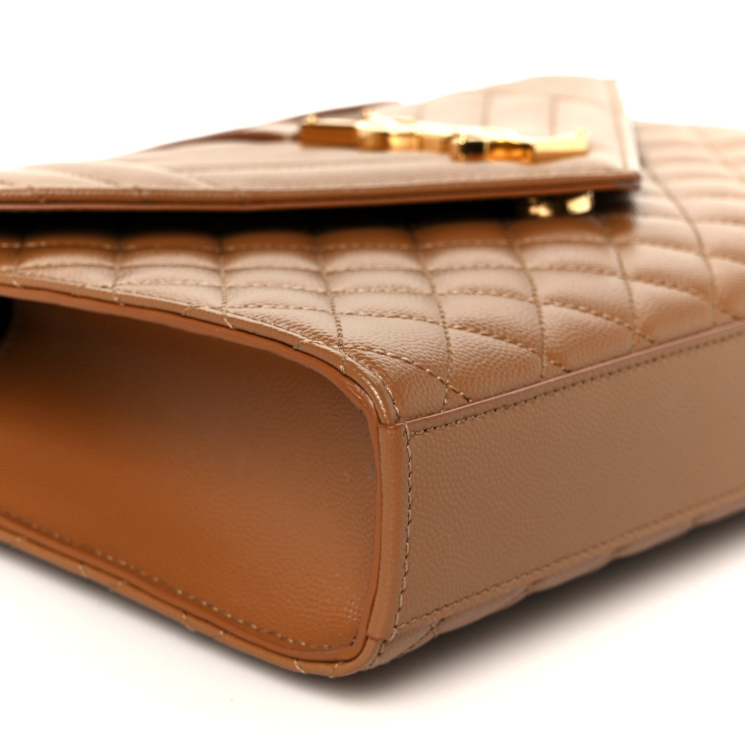 Grain De Poudre Textured Mixed Matelasse Triquilt Medium Monogram Satchel Dark Natural