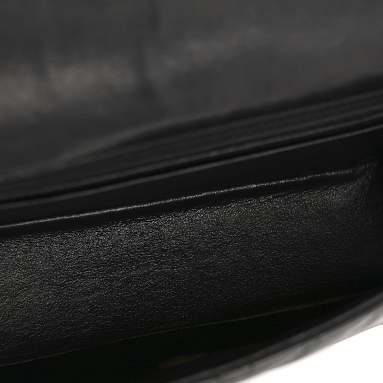 Lambskin Chevron Quilted Mini Rectangular Flap Black