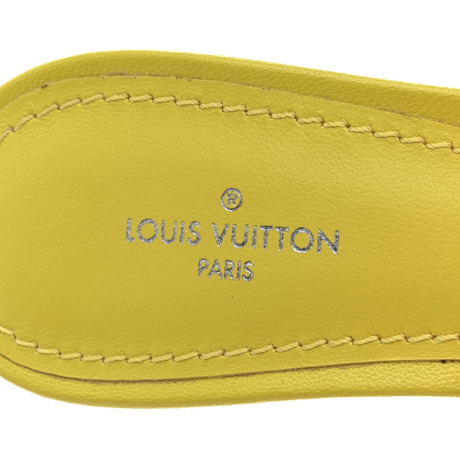 Lambskin Embossed Monogram Revival Mules 38 Neon Yellow