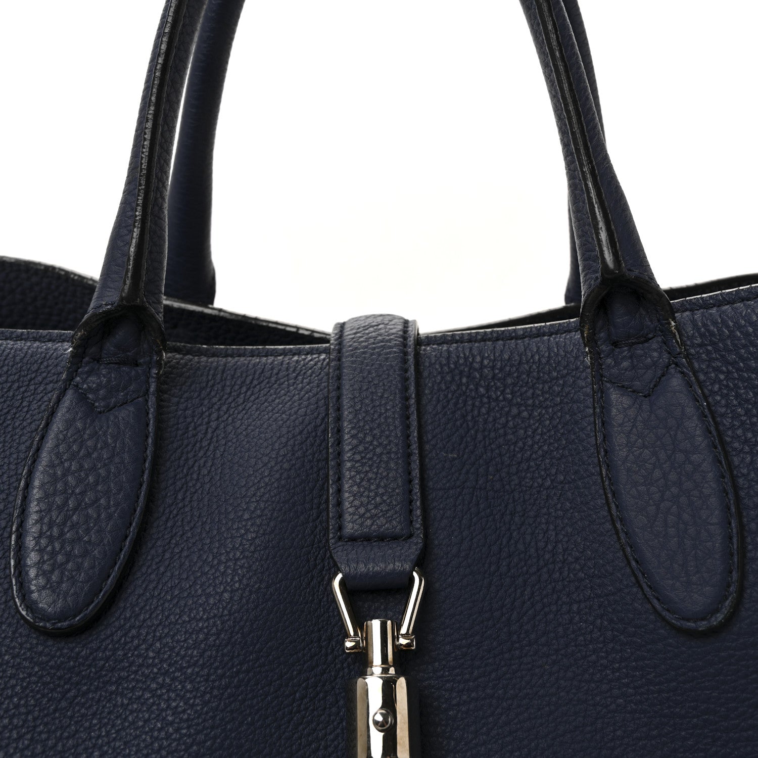Soft Calfskin Medium Jackie Top Handle Bag Classic Blue Marine