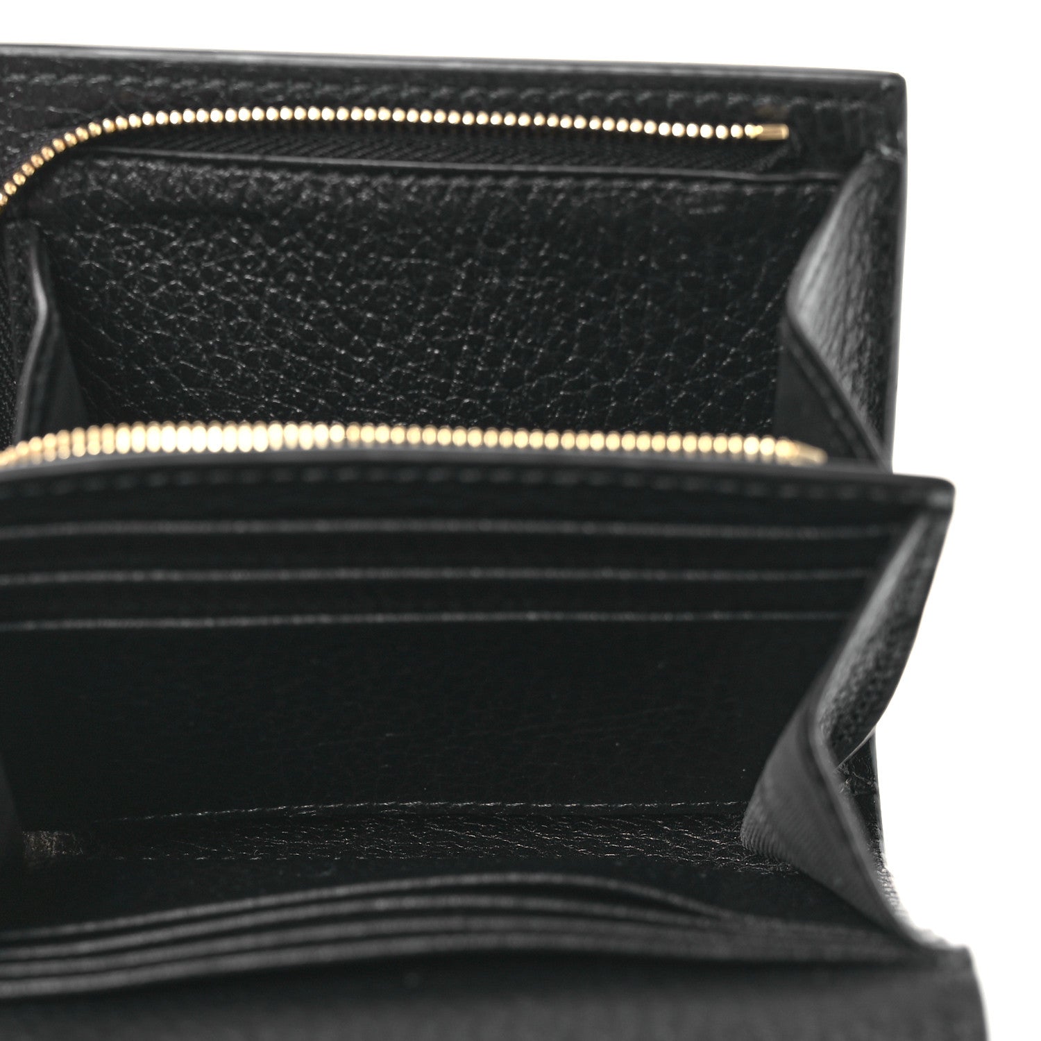 Dollar Calfskin GG Supreme Monogram Medium GG Marmont Wallet Black Beige Ebony