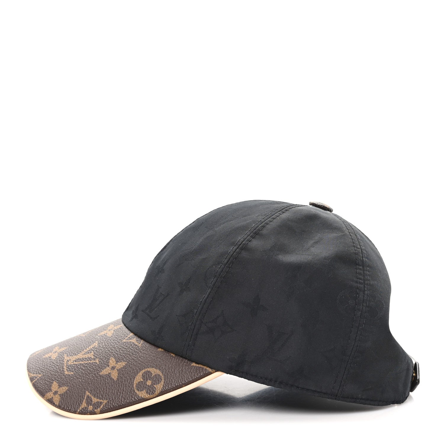 Polyester Silk Monogram LV Get Ready Cap M Black