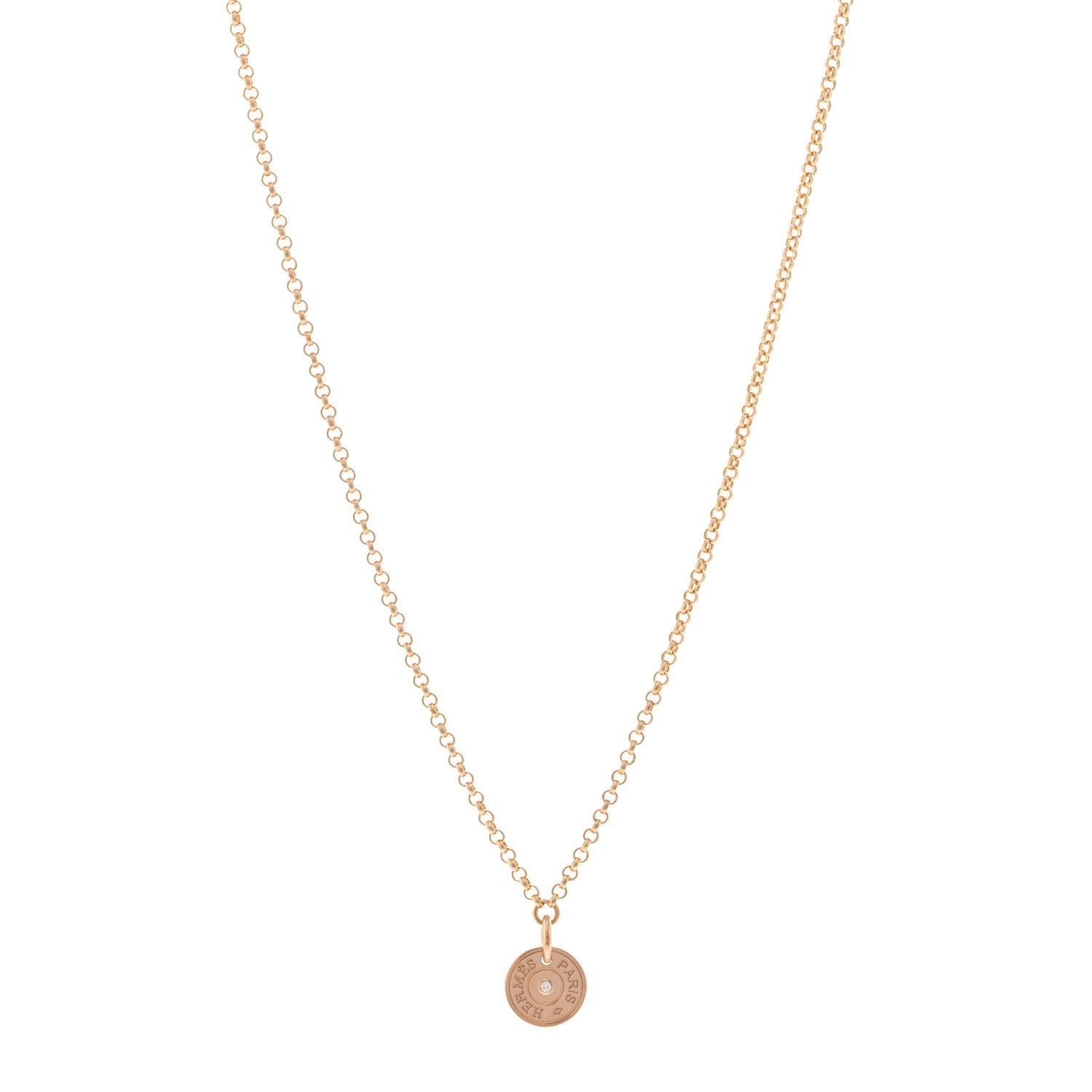 18K Rose Gold Diamond Gambade Clou de Selle Necklace
