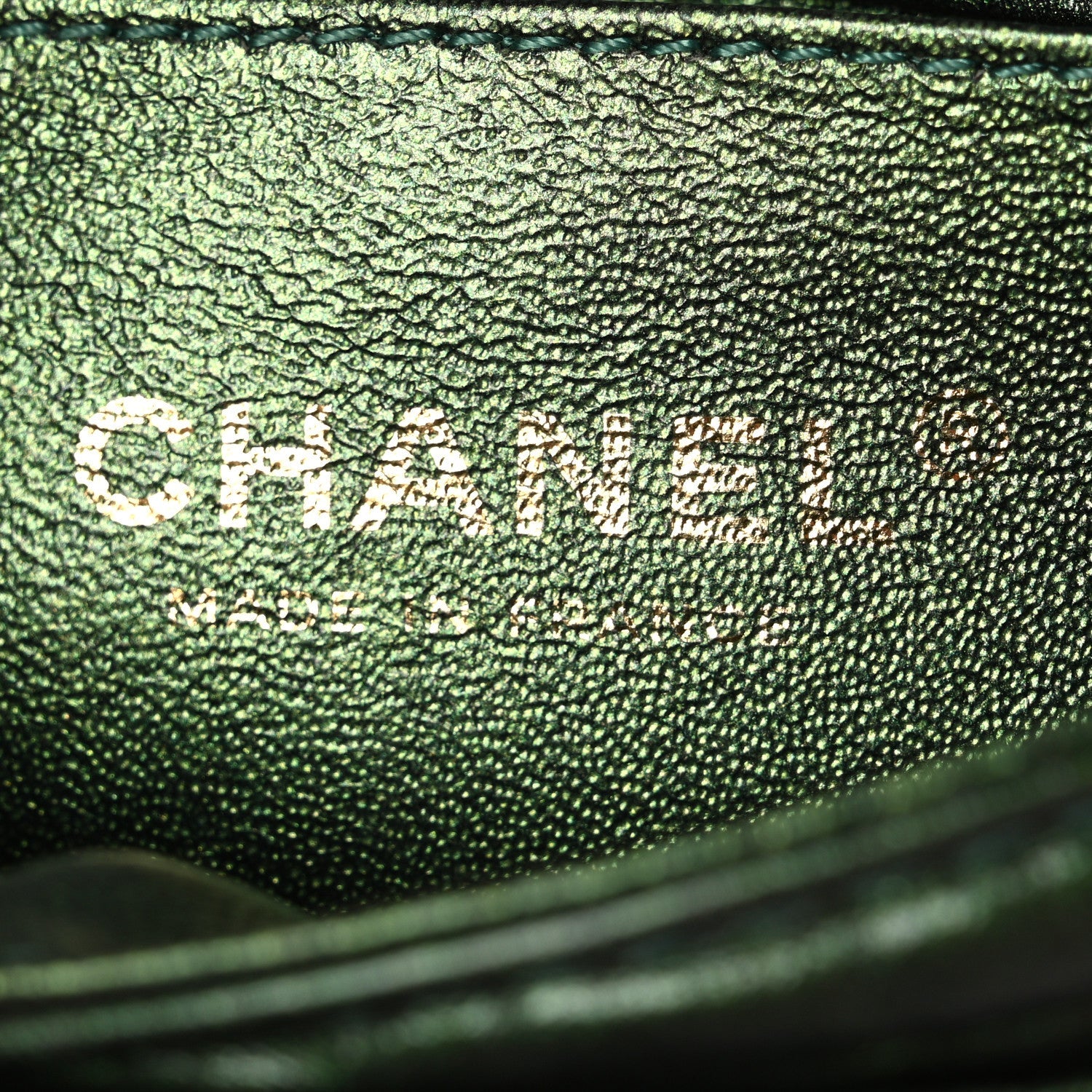 Metallic Aged Calfskin Quilted 2.55 Reissue Flap Belt Bag Clutch Green