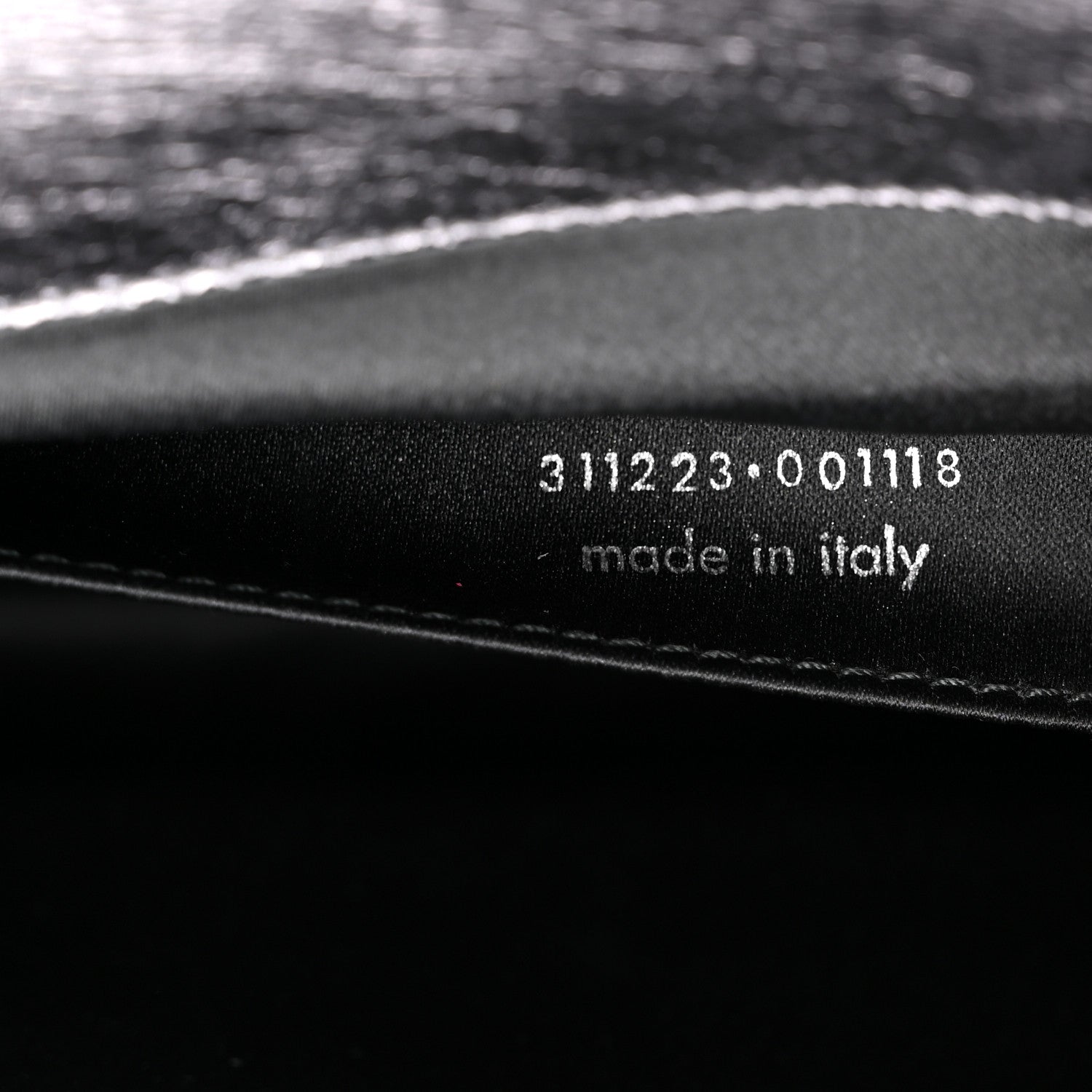 Metallic Calfskin Large Belle De Jour Clutch Dark Silver