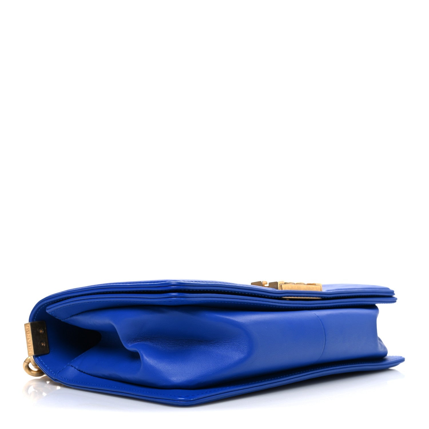 Lambskin Chevron Quilted Medium Boy Flap Blue