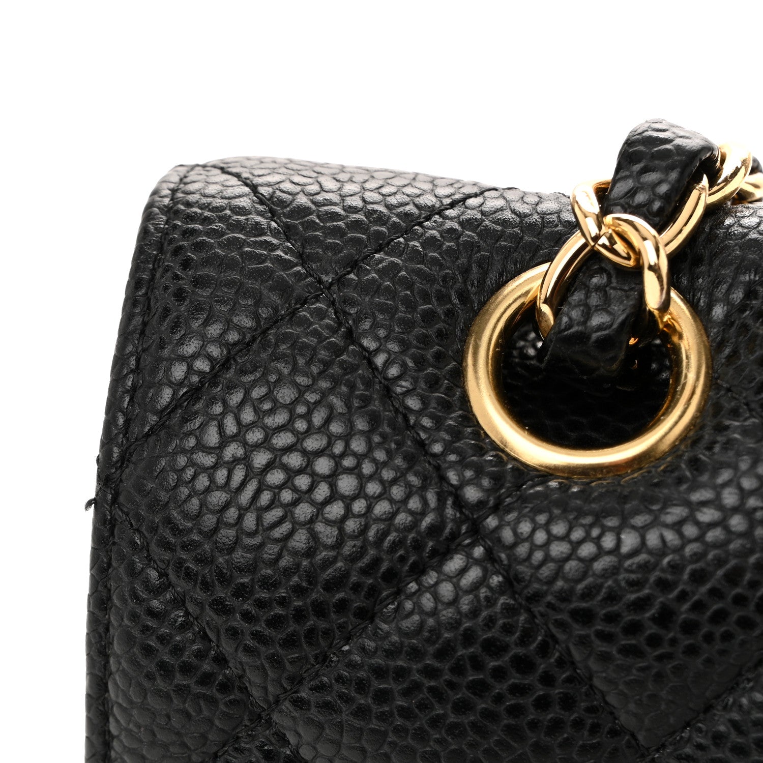 Caviar Quilted Medium Double Flap Black
