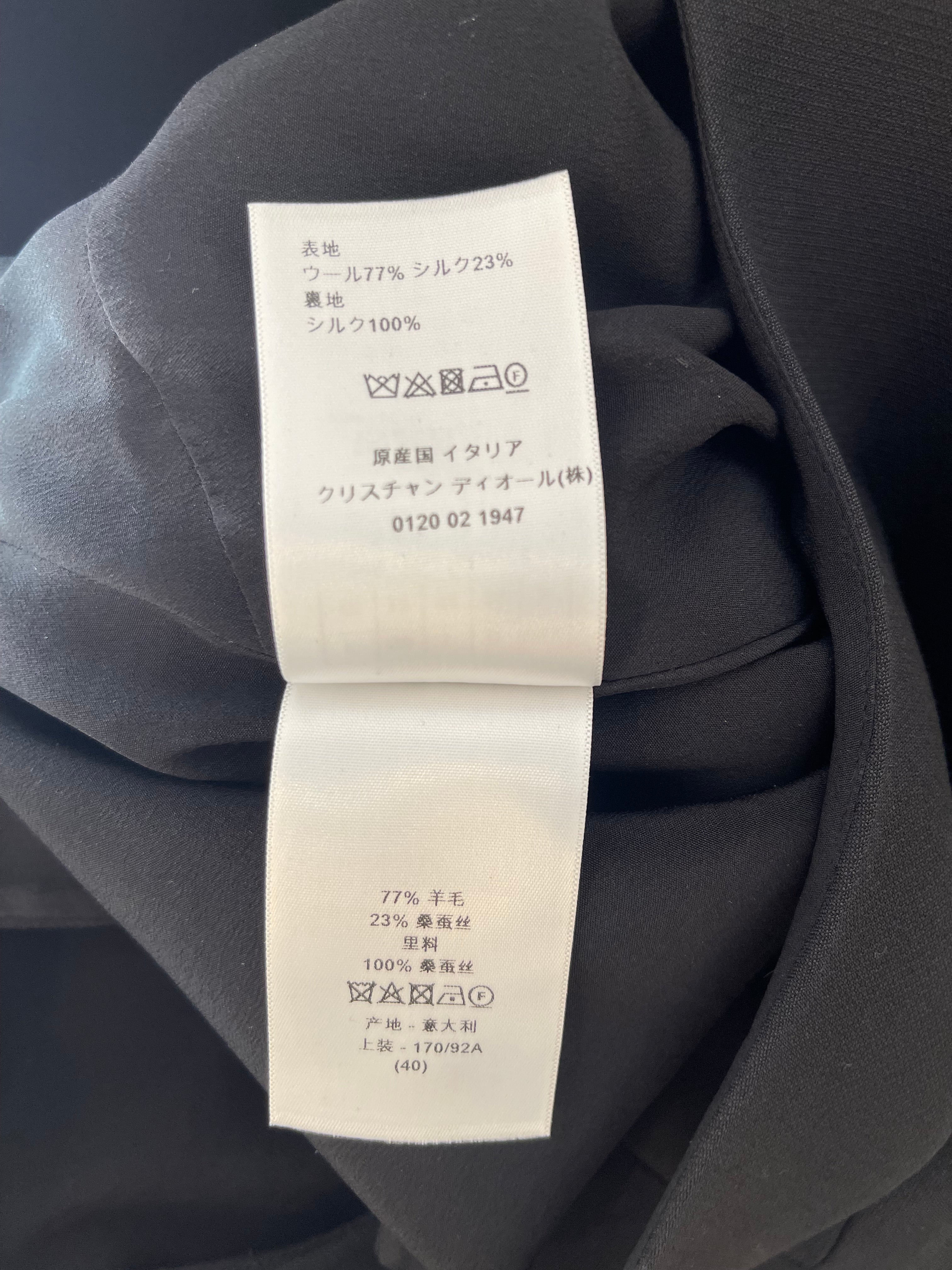 Dior Black Sleeveless Wool and Silk Mini Dress Size FR 40 (UK 12) RRP £2,000