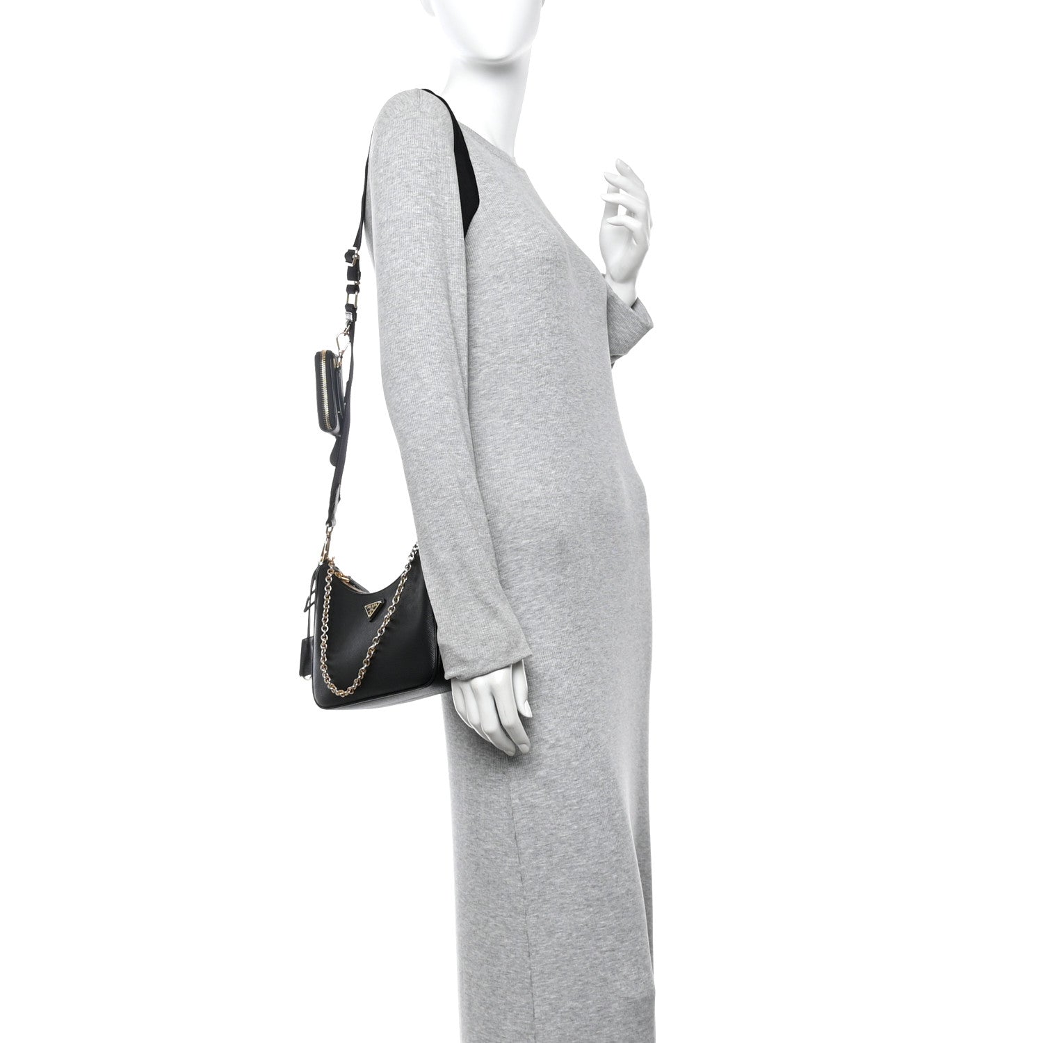 Saffiano Lux Re-Edition 2005 Shoulder Bag Black