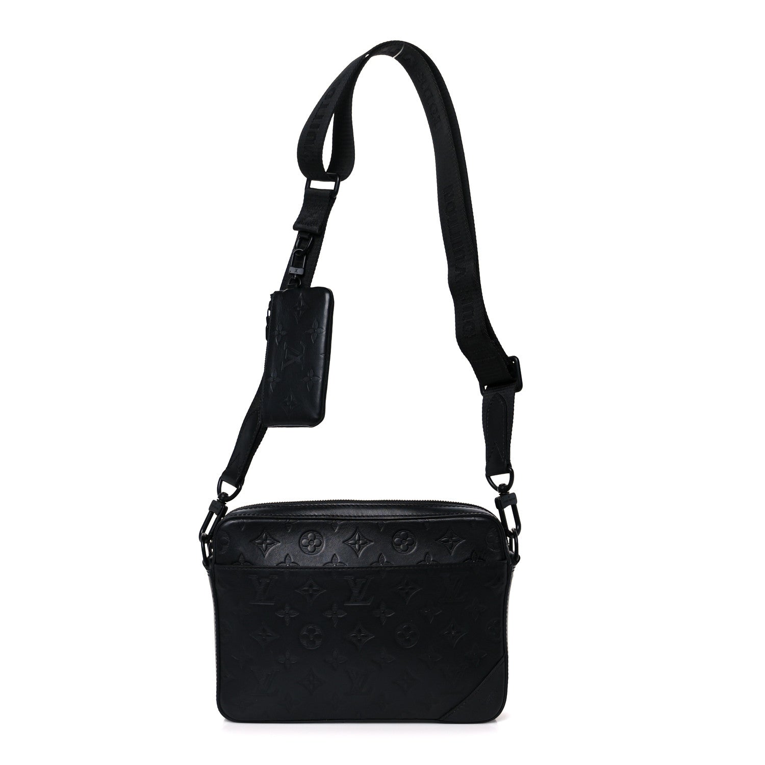 Calfskin Monogram Shadow Duo Messenger Black