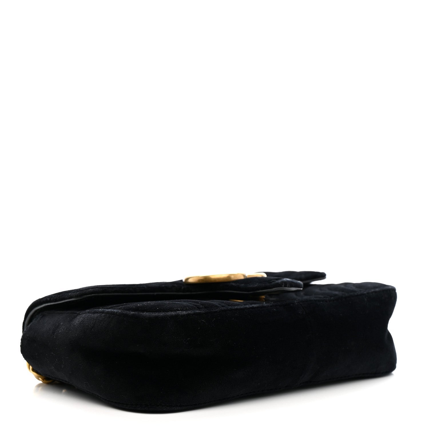 Velvet Matelasse Mini GG Marmont Shoulder Bag Black