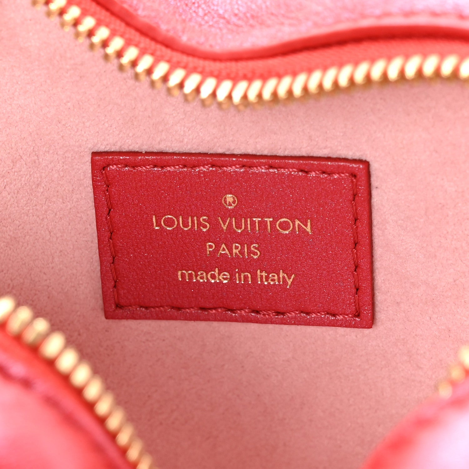 Lambskin Embossed Monogram Fall In Love Sac Coeur Heart Chain Bag Lipstick Red
