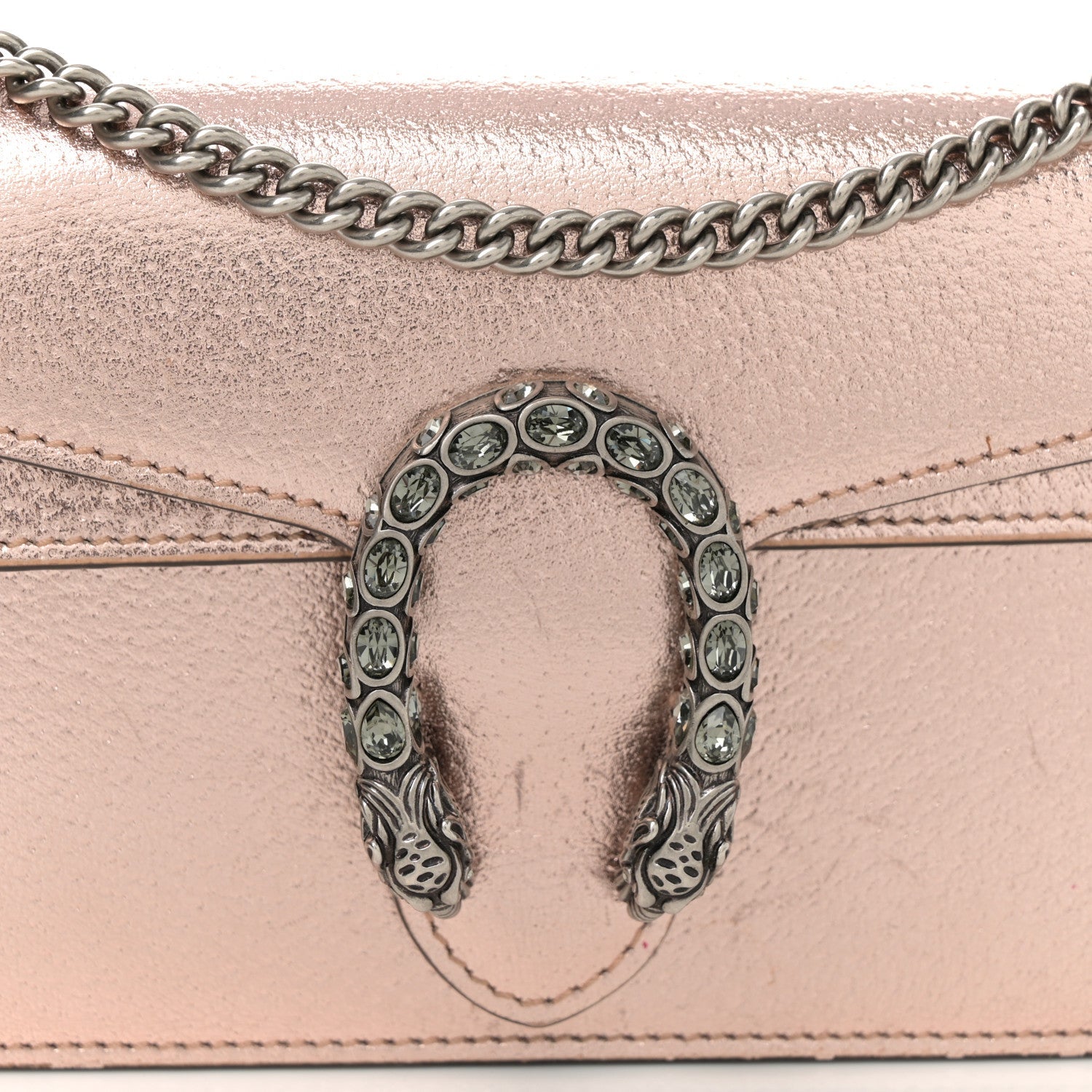Metallic Calfskin Super Mini Dionysus Shoulder Bag Rose Gold