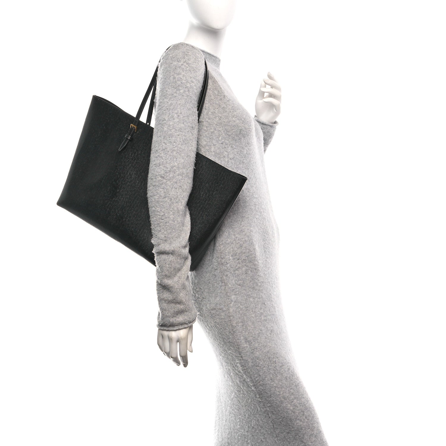 Calfskin Large Shopping Tote Black