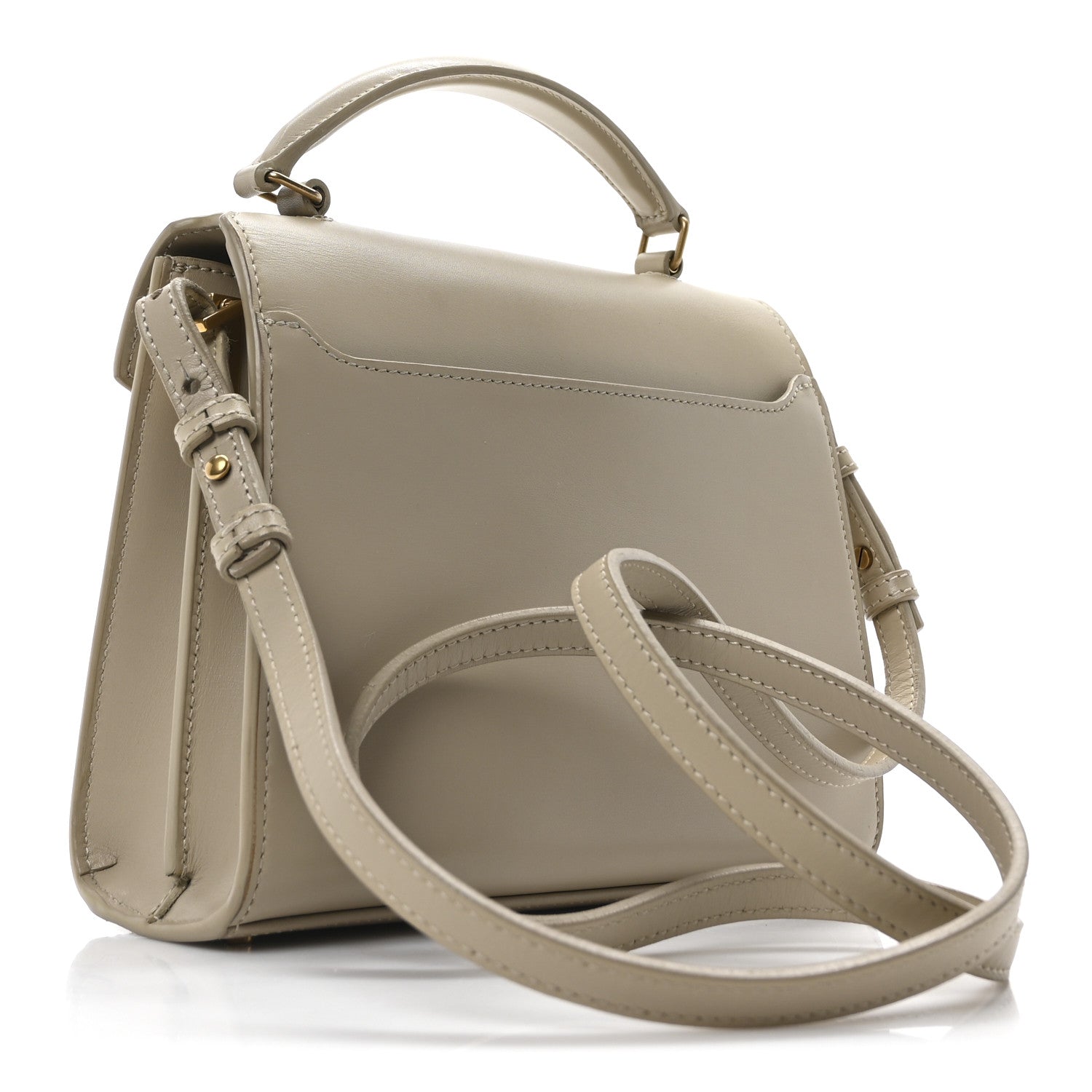 Kid Suede Smooth Calfskin Mini Classic Monogram Cassandra Top Handle Sea Salt