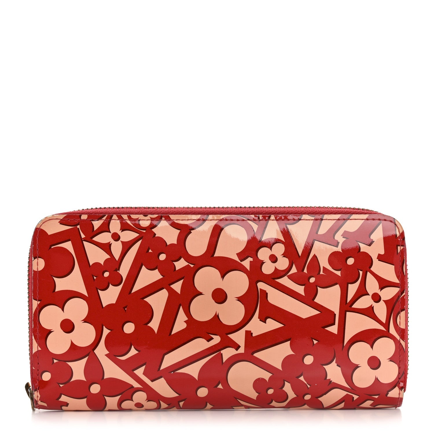 Patent Sweet Monogram Zippy Wallet Pomme D'Amour